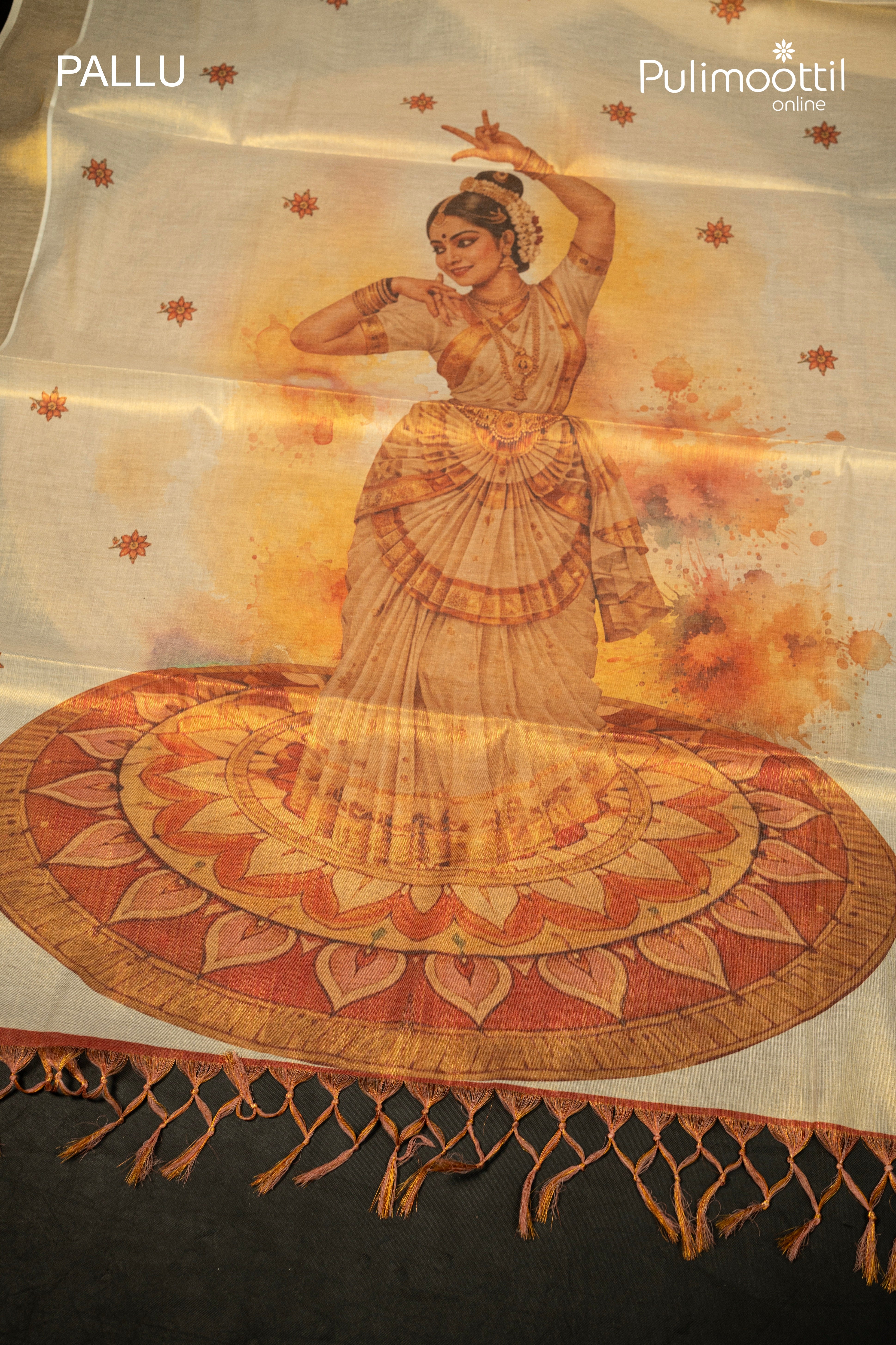 Kerala Traditional Golden Tissue Set Saree