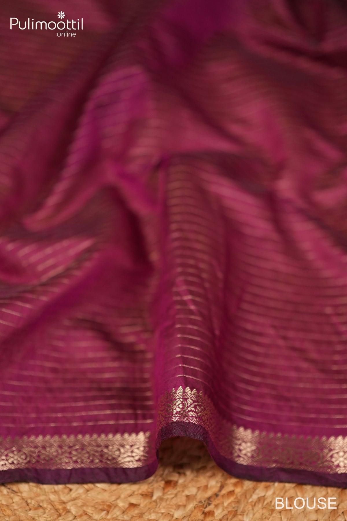 Navy Blue Semi Chanderi Saree