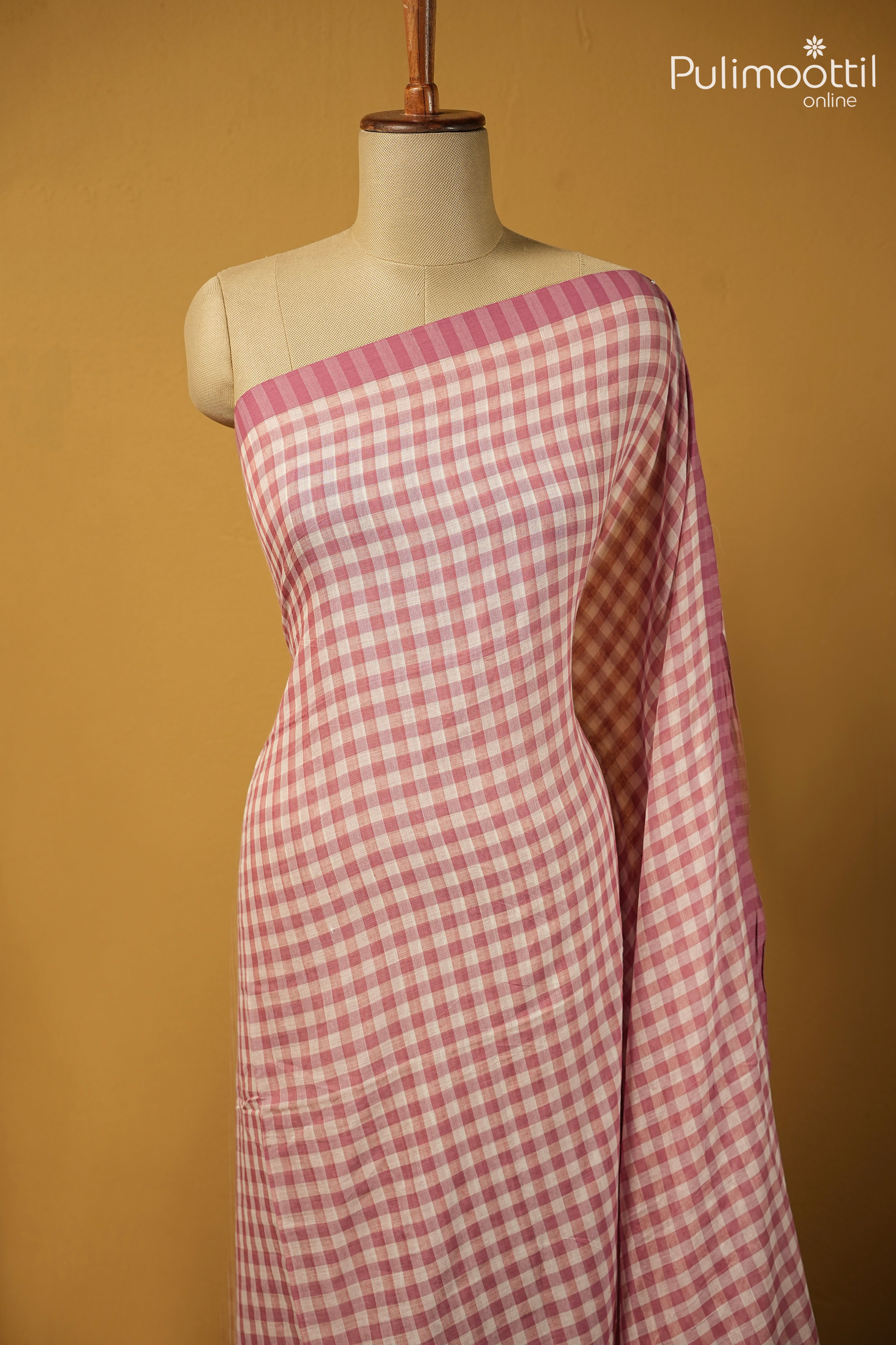 Onion Pink Colour Mul cotton Saree