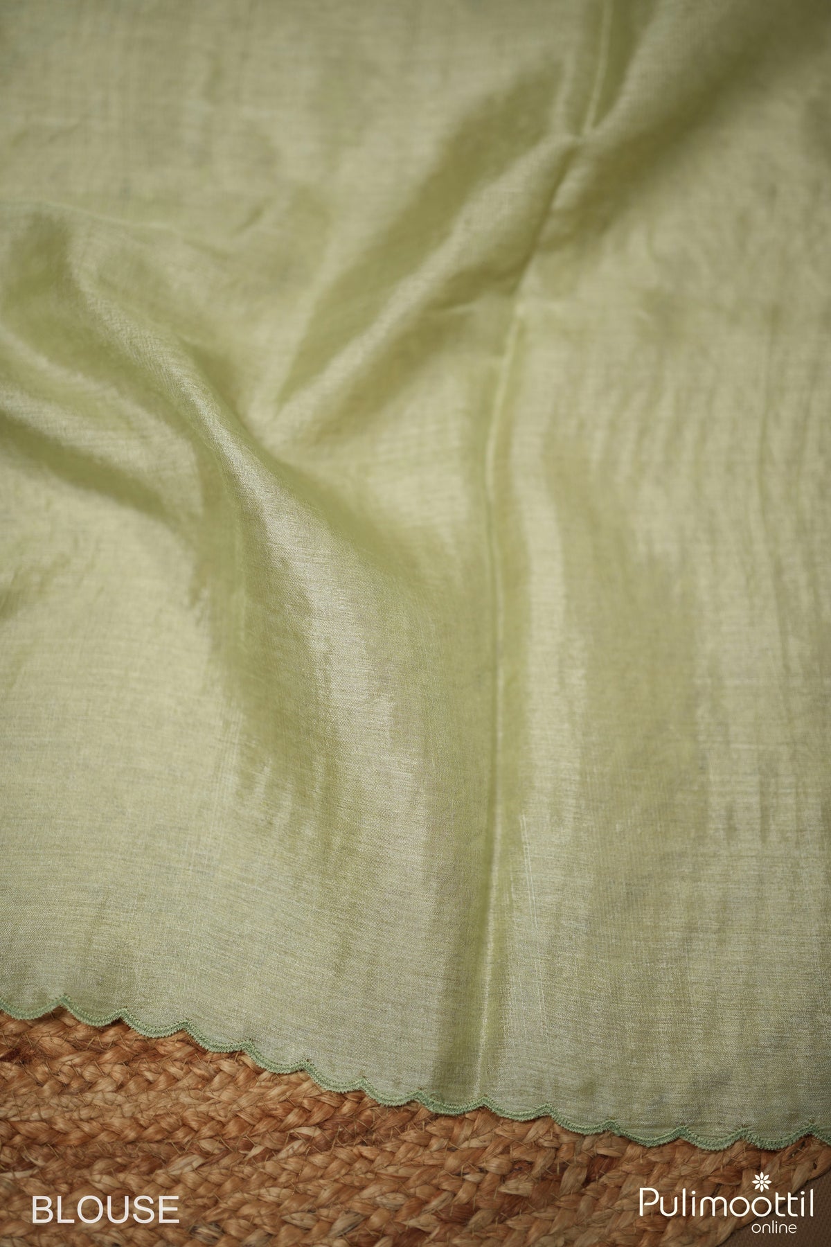 Pastel Mint Green Colour Tussar Silk Saree