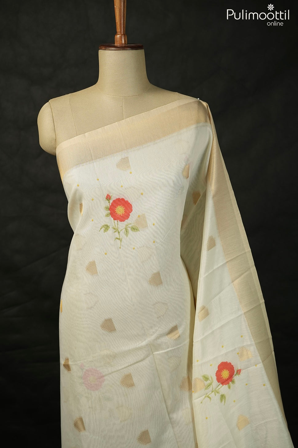 Kerala Traditional Semi Chanderi Saree