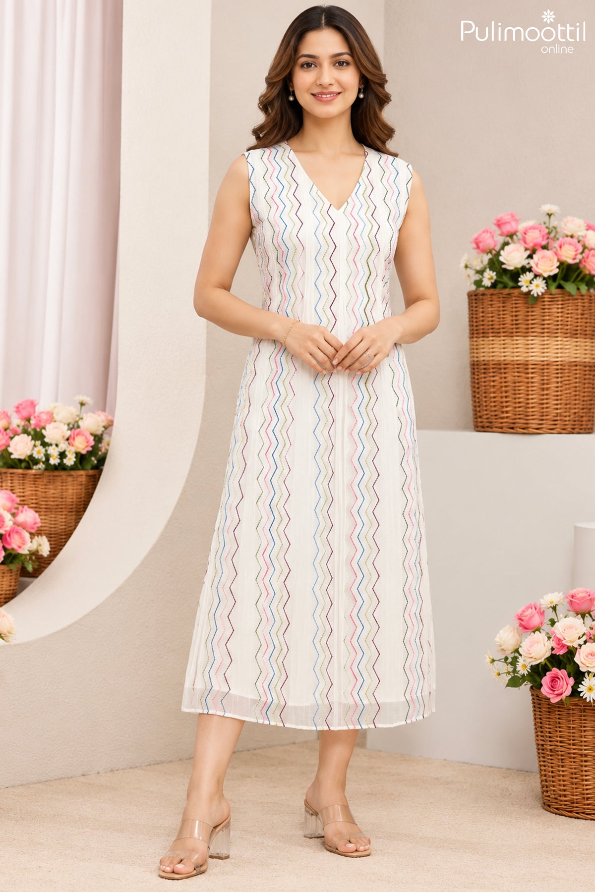 Chanderi A-Line Kurti