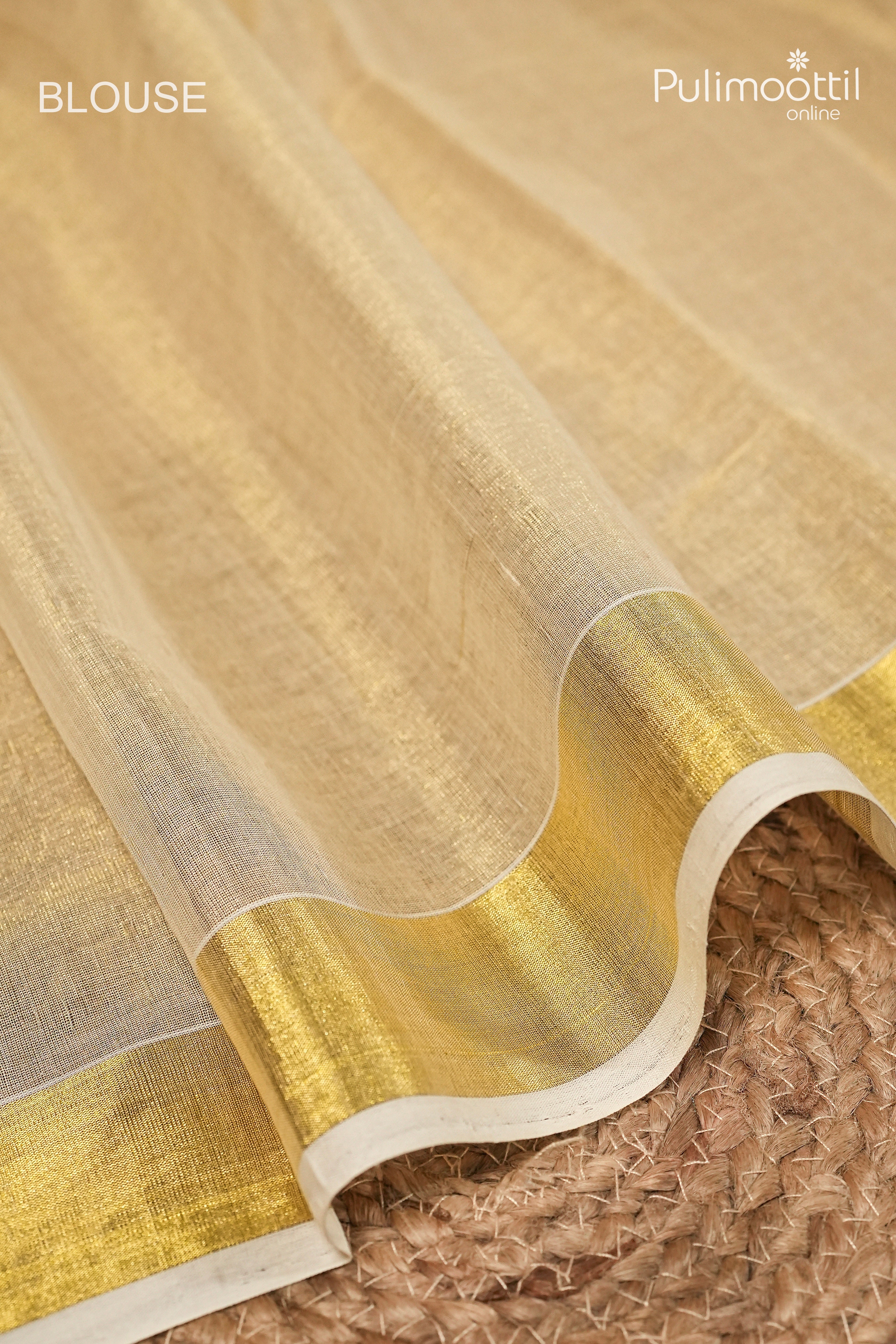 Kerala Traditional Golden Tissue Handloom Set Saree