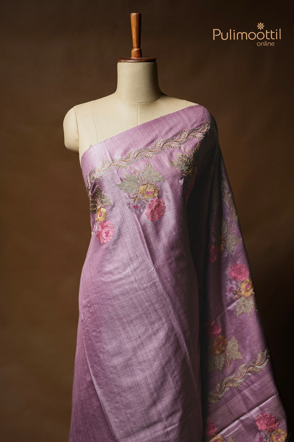 Dark Lavender Colour Jute Silk Saree