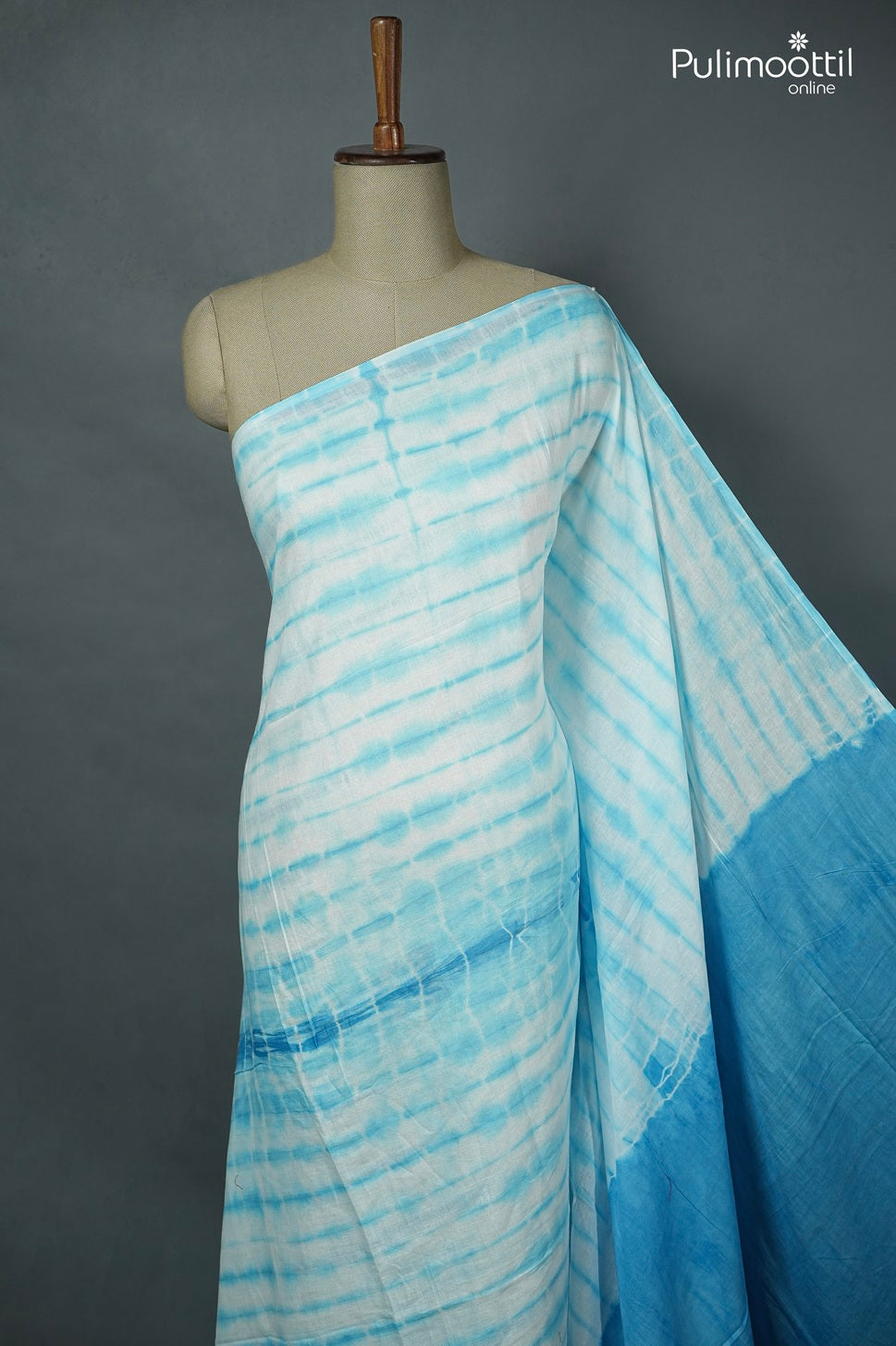 White Colour Shibori Printed Mul Cotton Saree