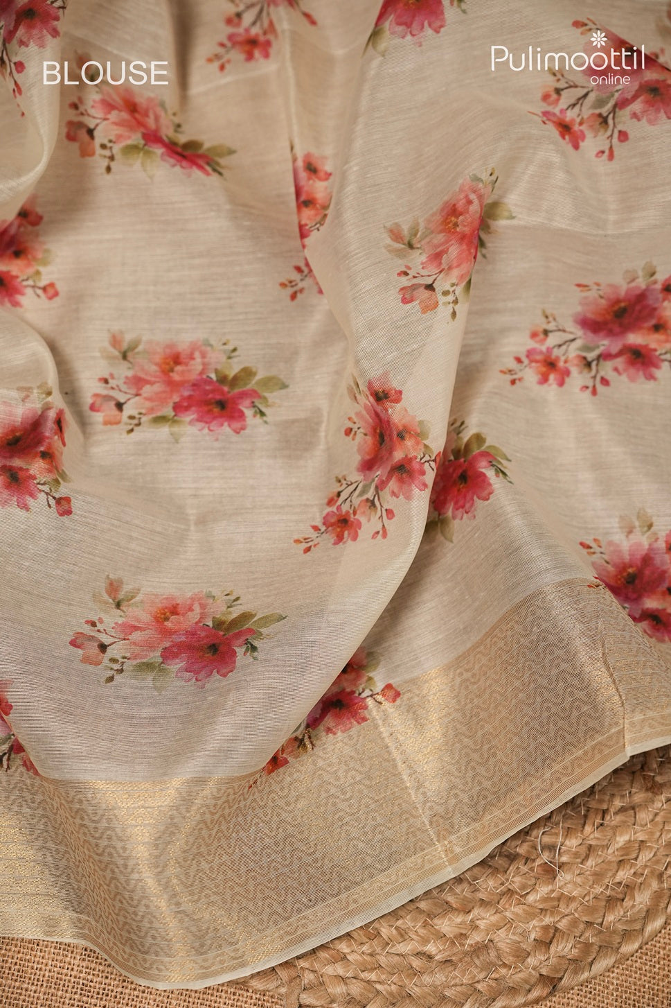 Offwhite Colour Semi Chanderi Traditional Saree
