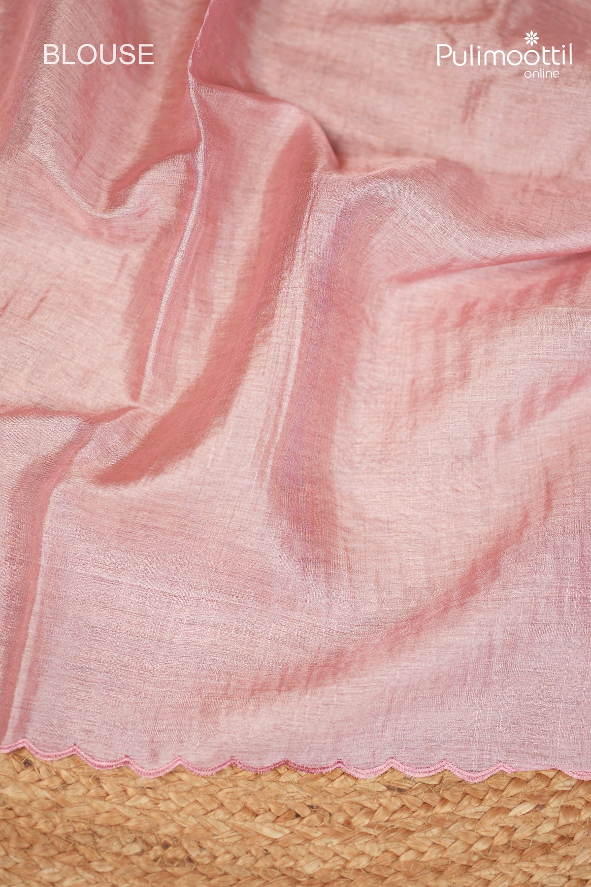 Pastel Pink Colour Tussar Silk Saree