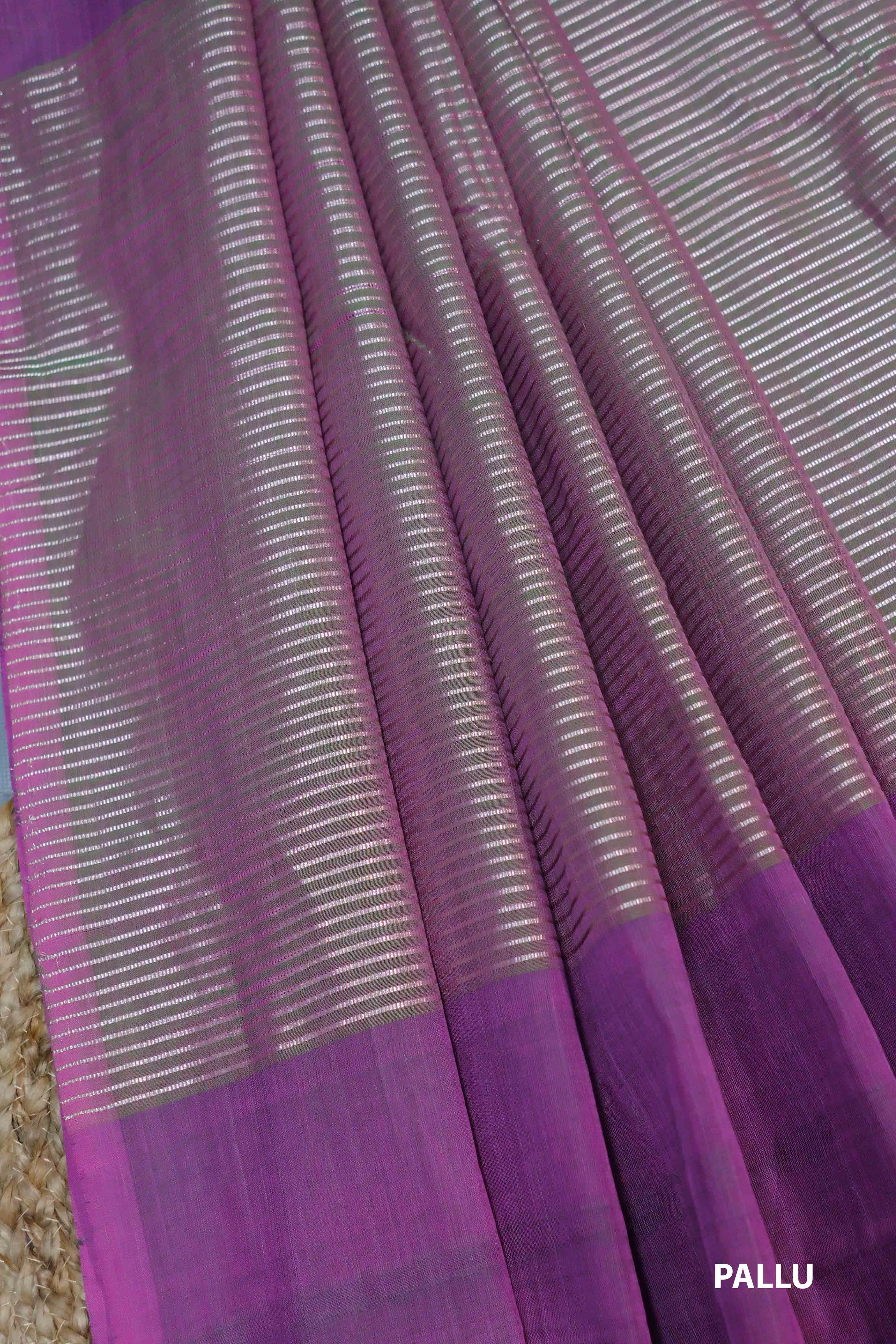 Dusty Lavender Colour Pure Handloom Cotton Saree