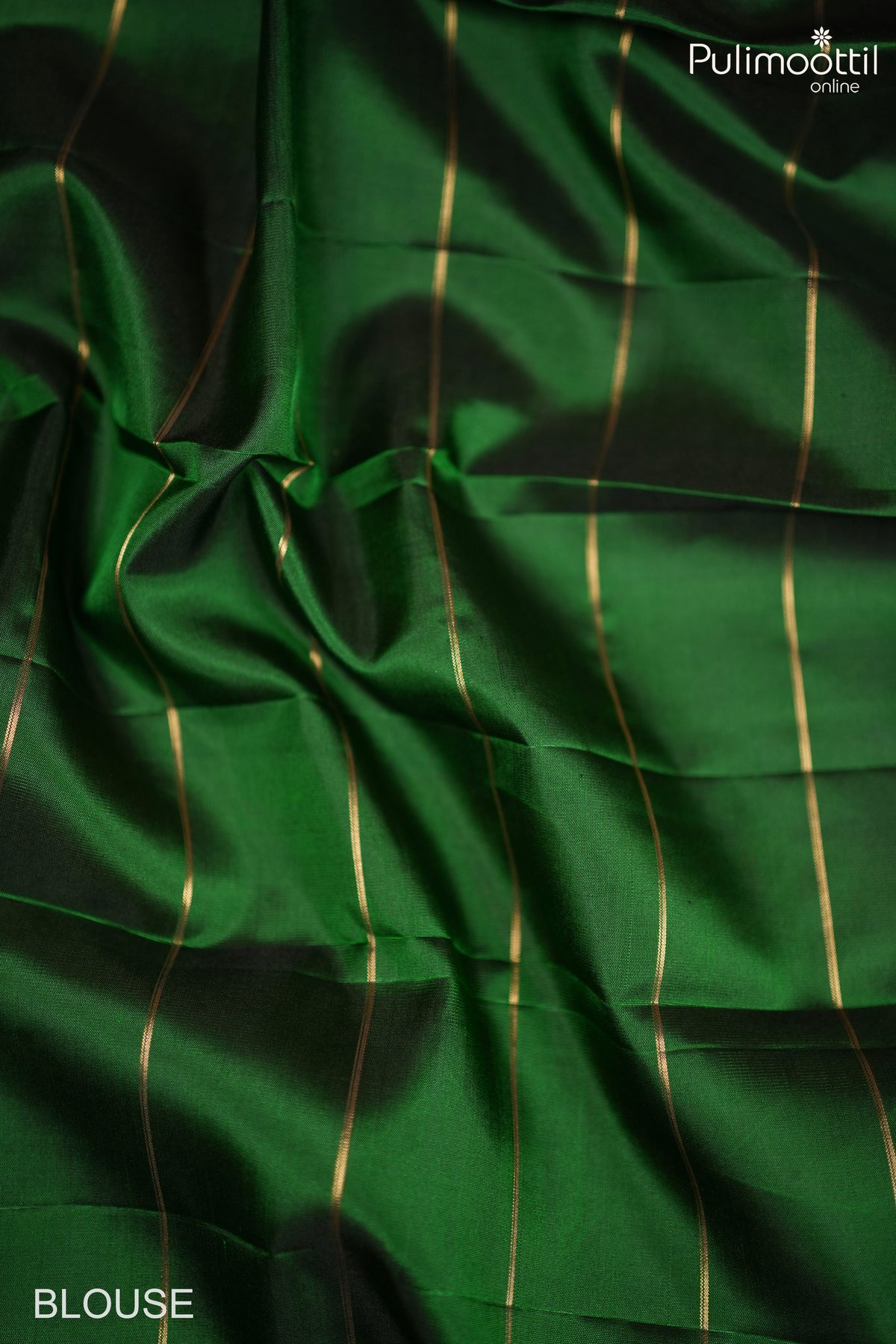 Bottle Green Colour Kanchipuram Designer Saree.