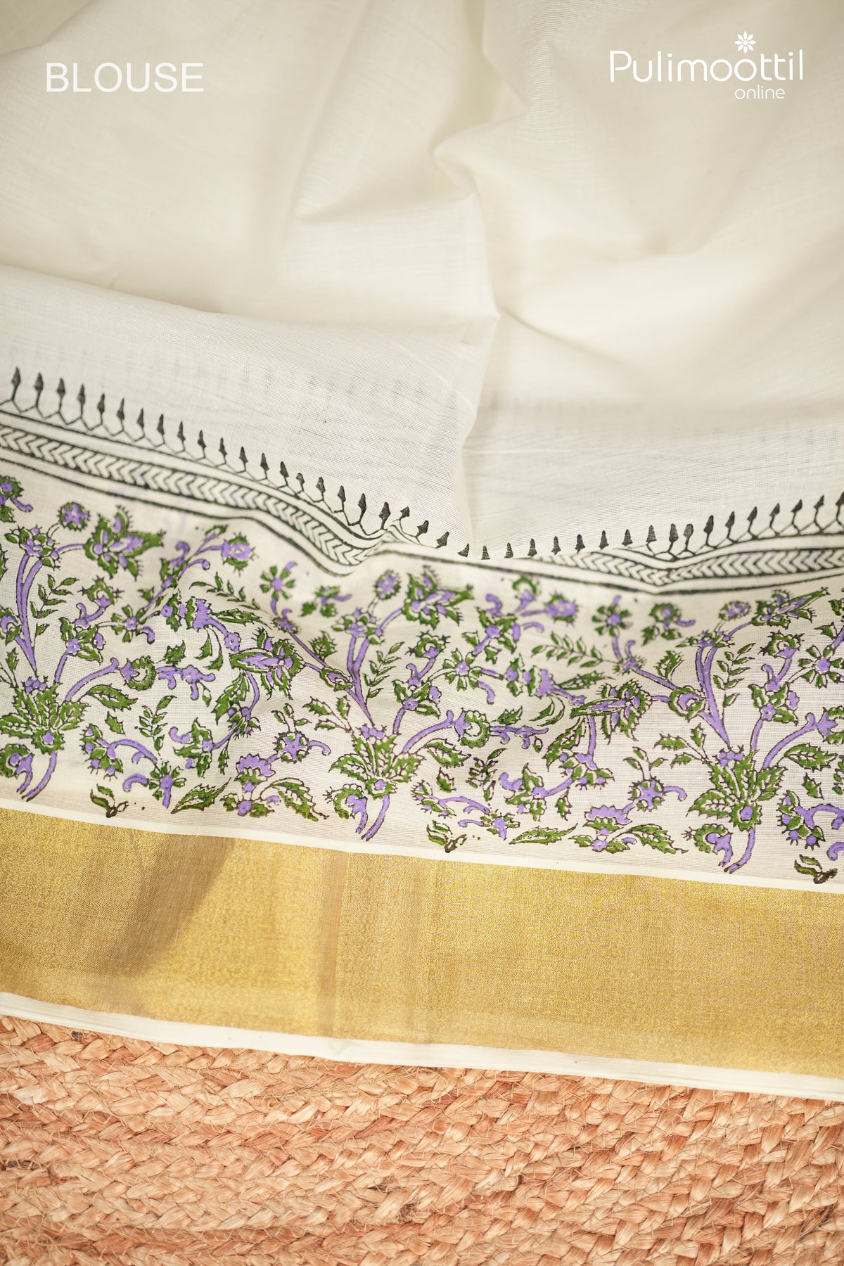 Kerala Traditional Golden Tissue Set Saree