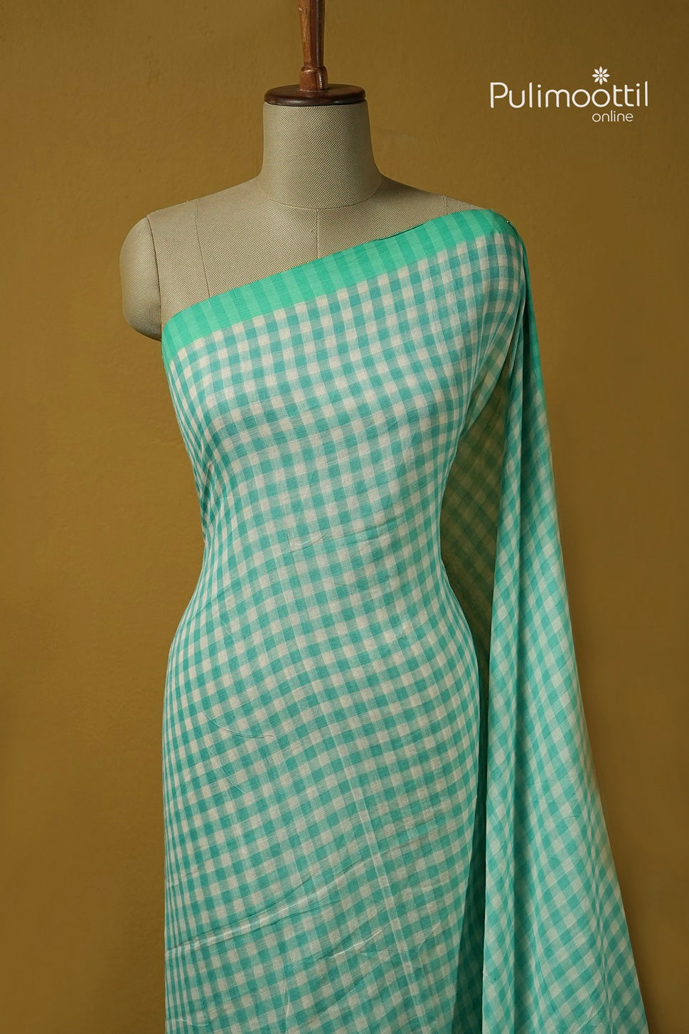 LIght Teal Colour Mul cotton Saree