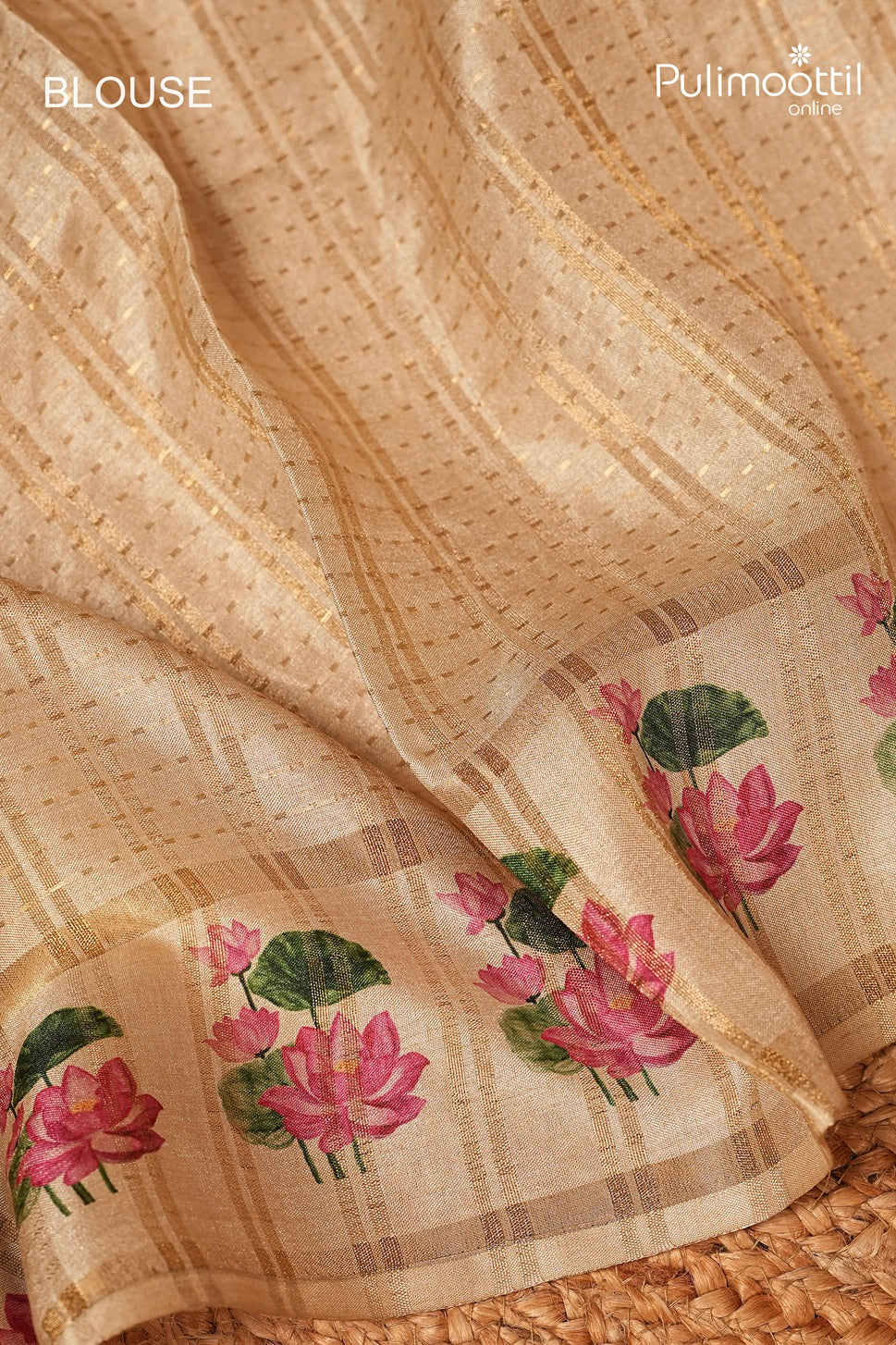 Ivory Colour Semi Jute Traditional Saree