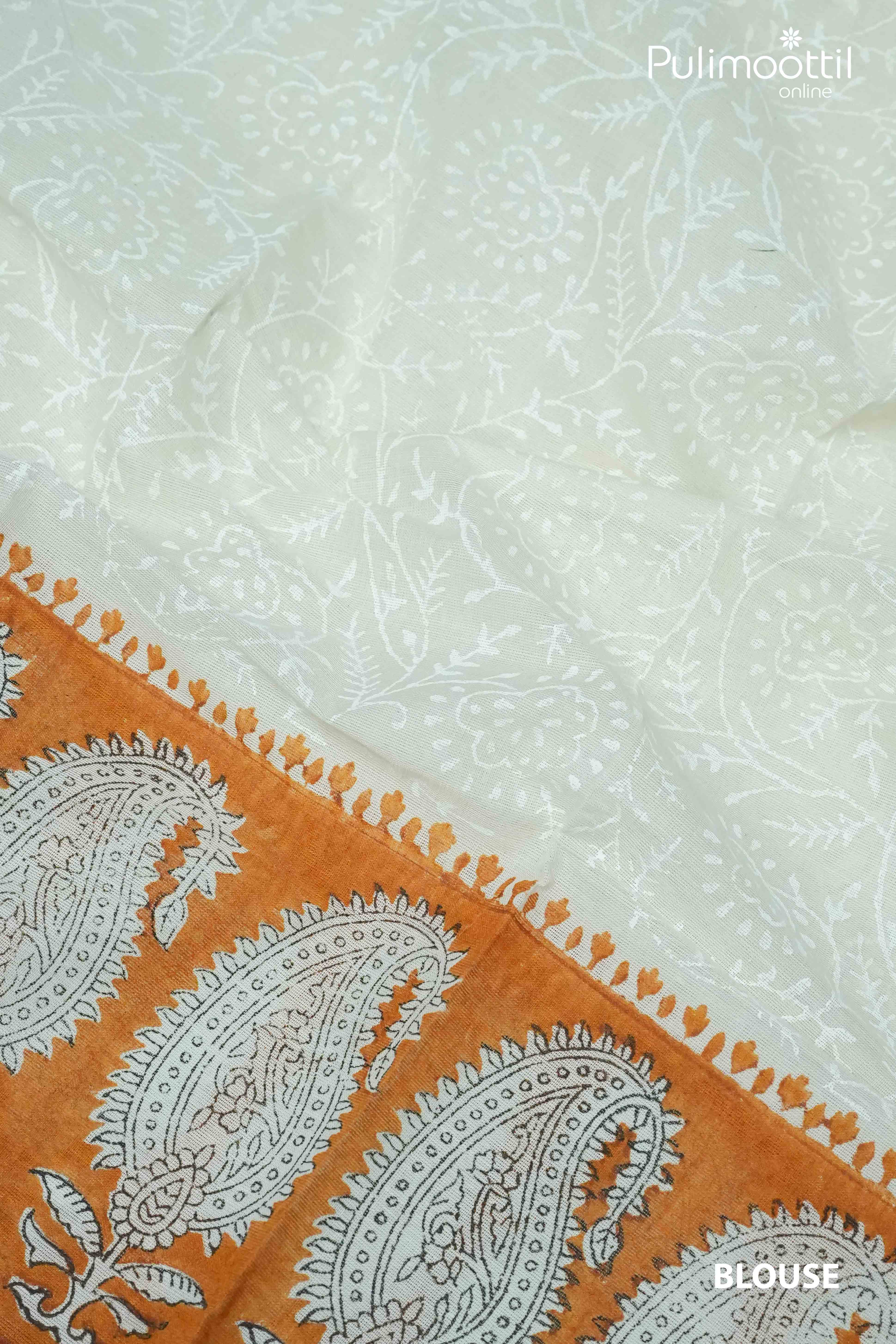 Cream Colour Kerala Set Saree.
