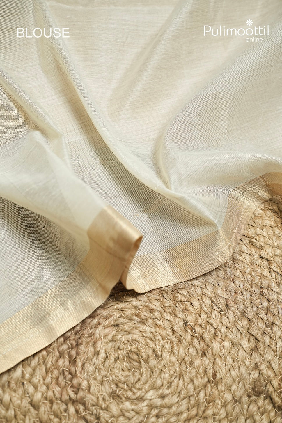 Off White Colour Semi Chanderi Traditional Saree