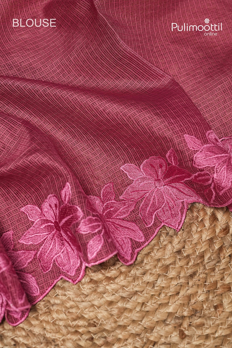 Onion Pink Colour Net Cotta Fancy Saree