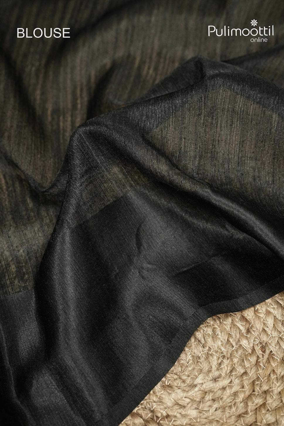 Black Colour Semi Jute Silk Saree
