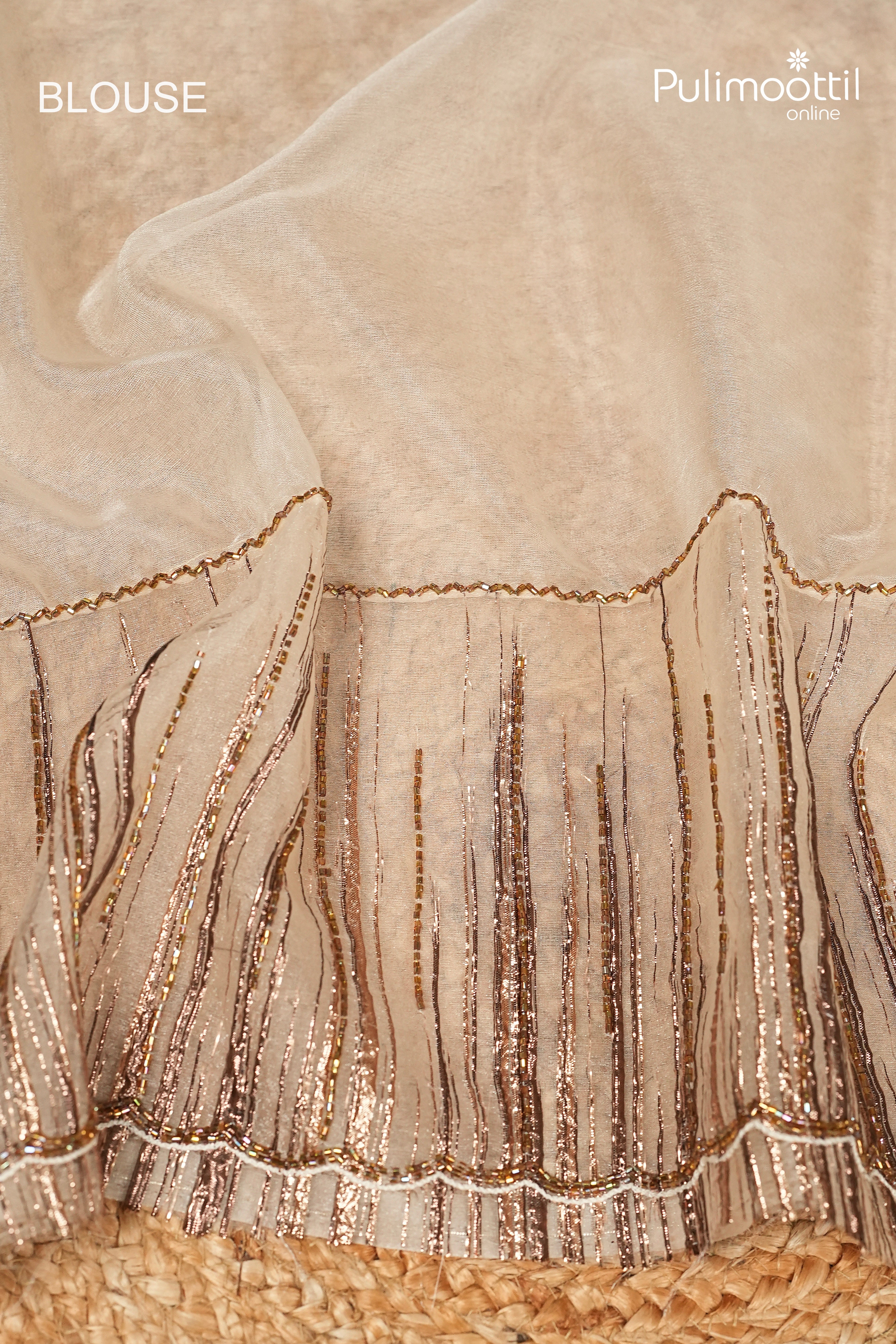 Offwhite Colour Oraganza Fancy Saree