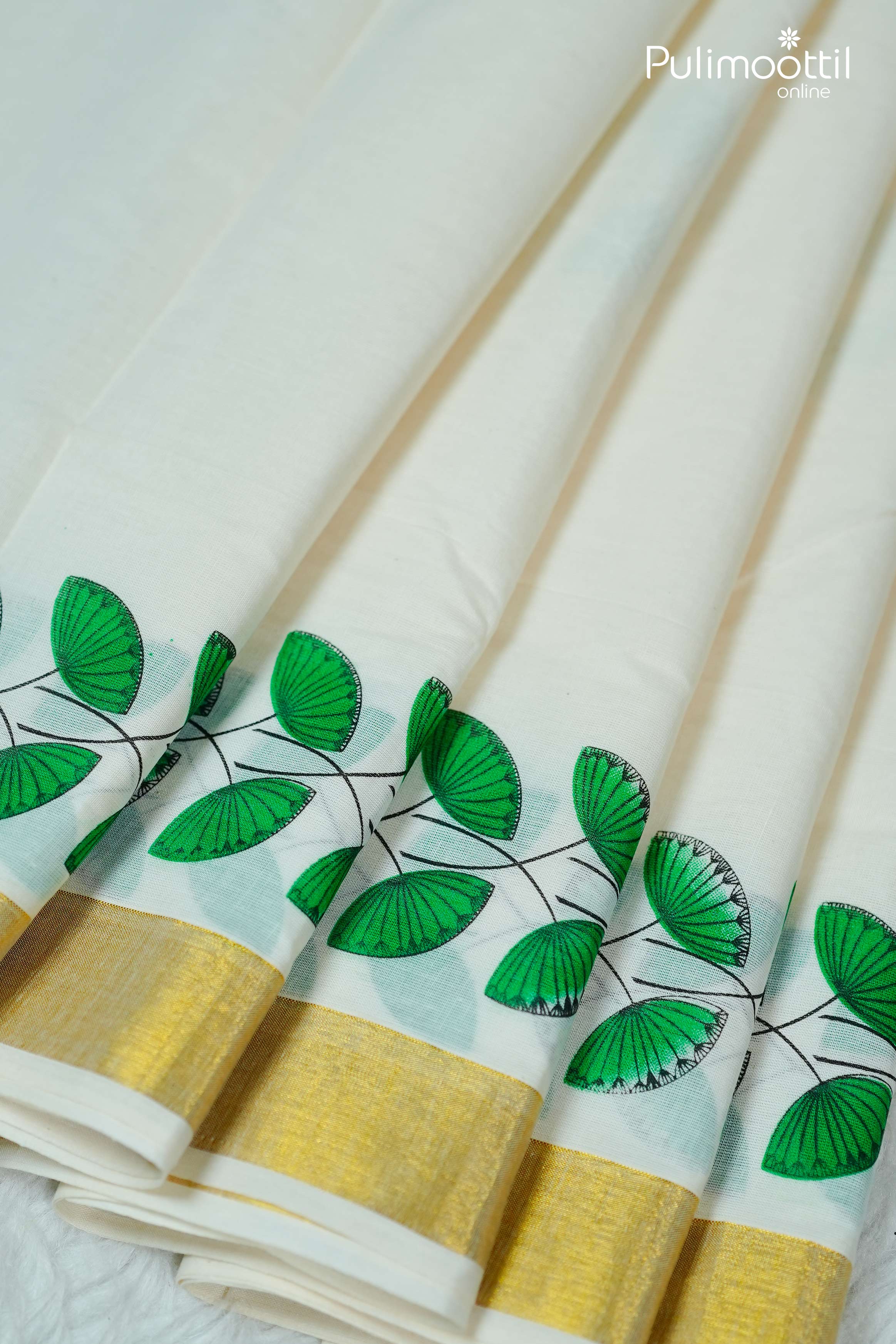 Off White Colour Kerala Set Saree.