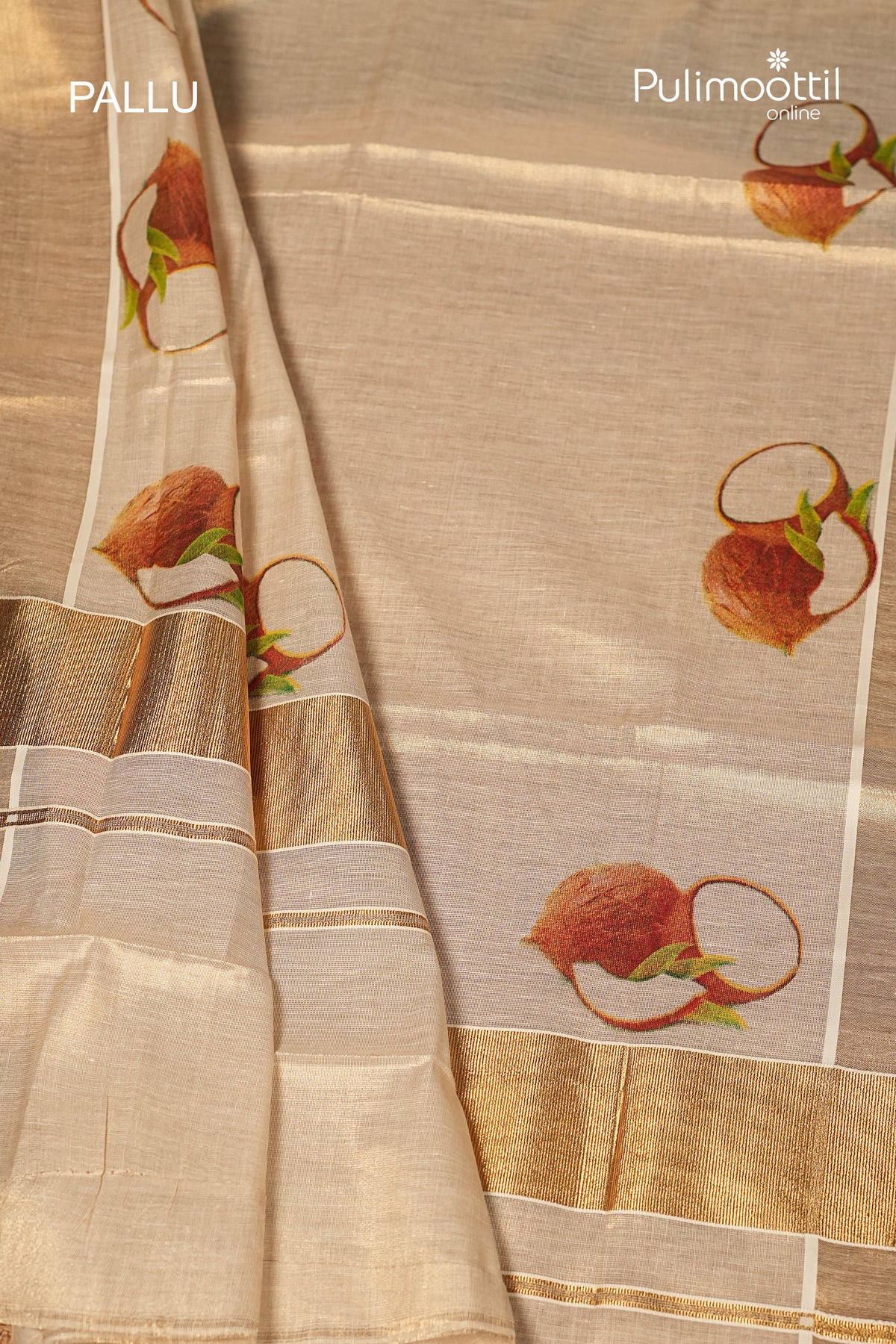 Kerala Traditional Golden Tissue Set Saree