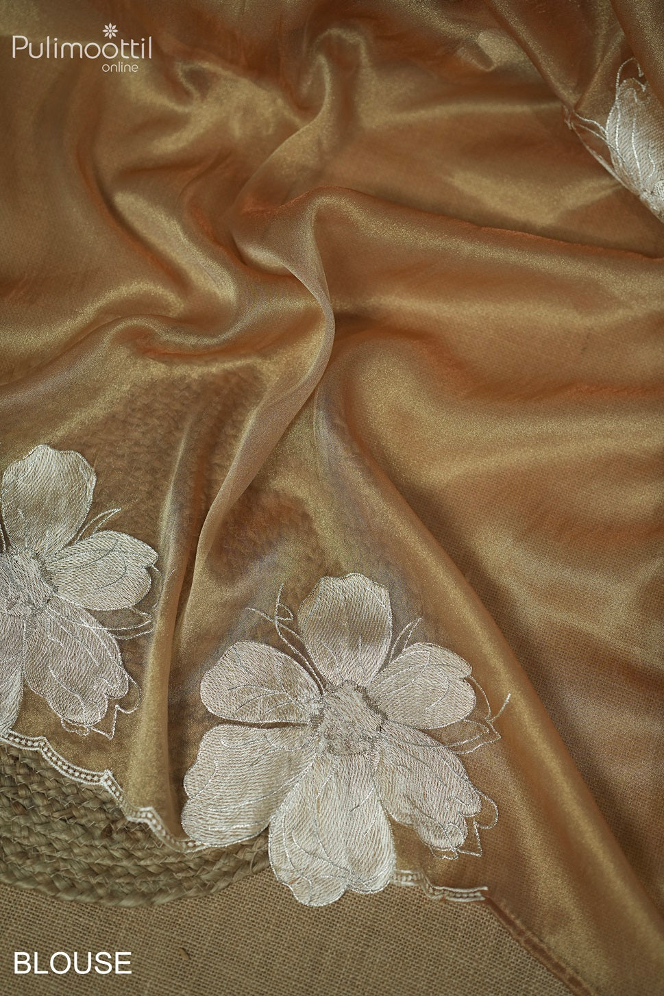 Golden yellow Colour Shimmer Organza Saree