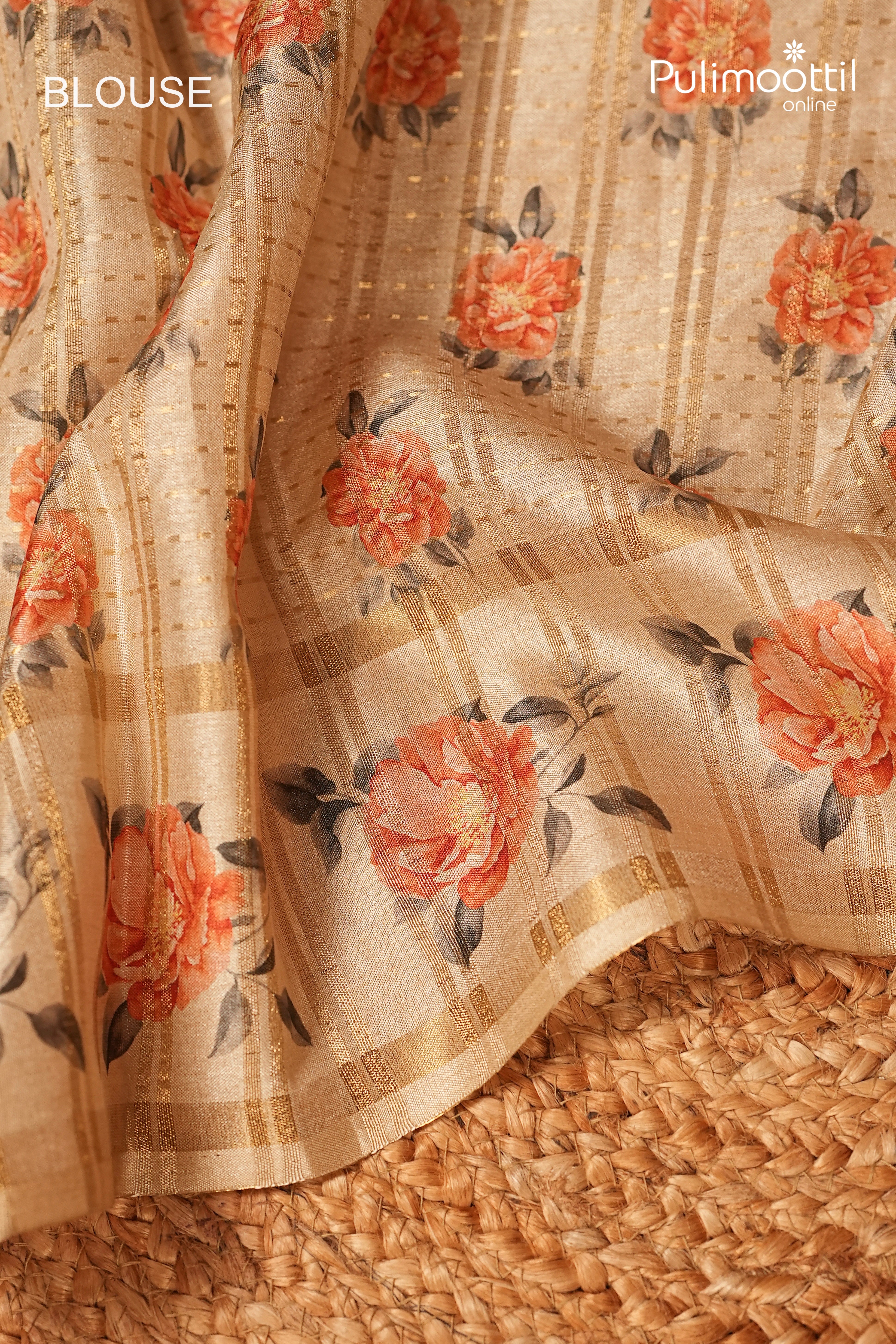 Ivory Colour Semi Jute Traditional Saree