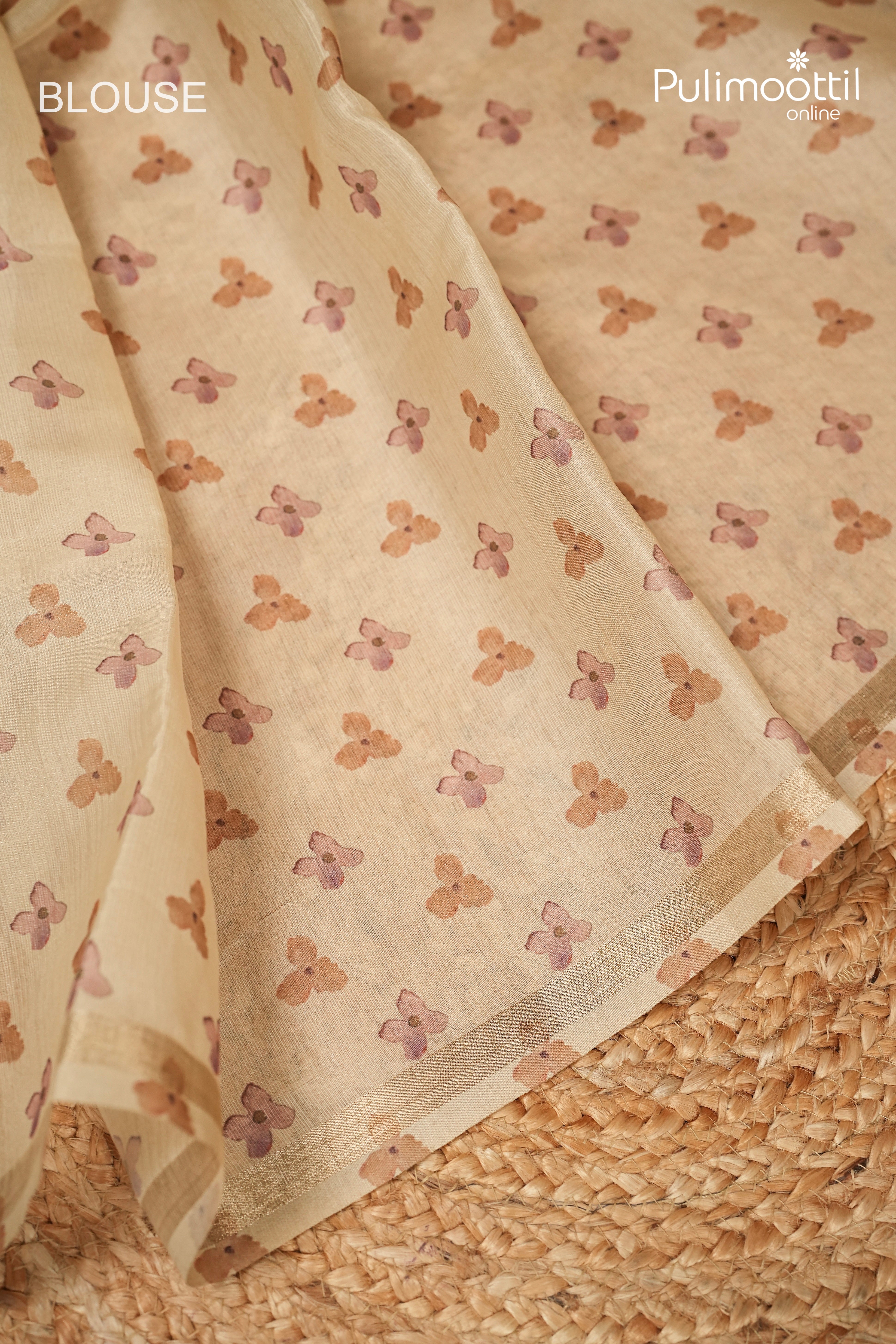 Ivory Colour Oraganza Saree