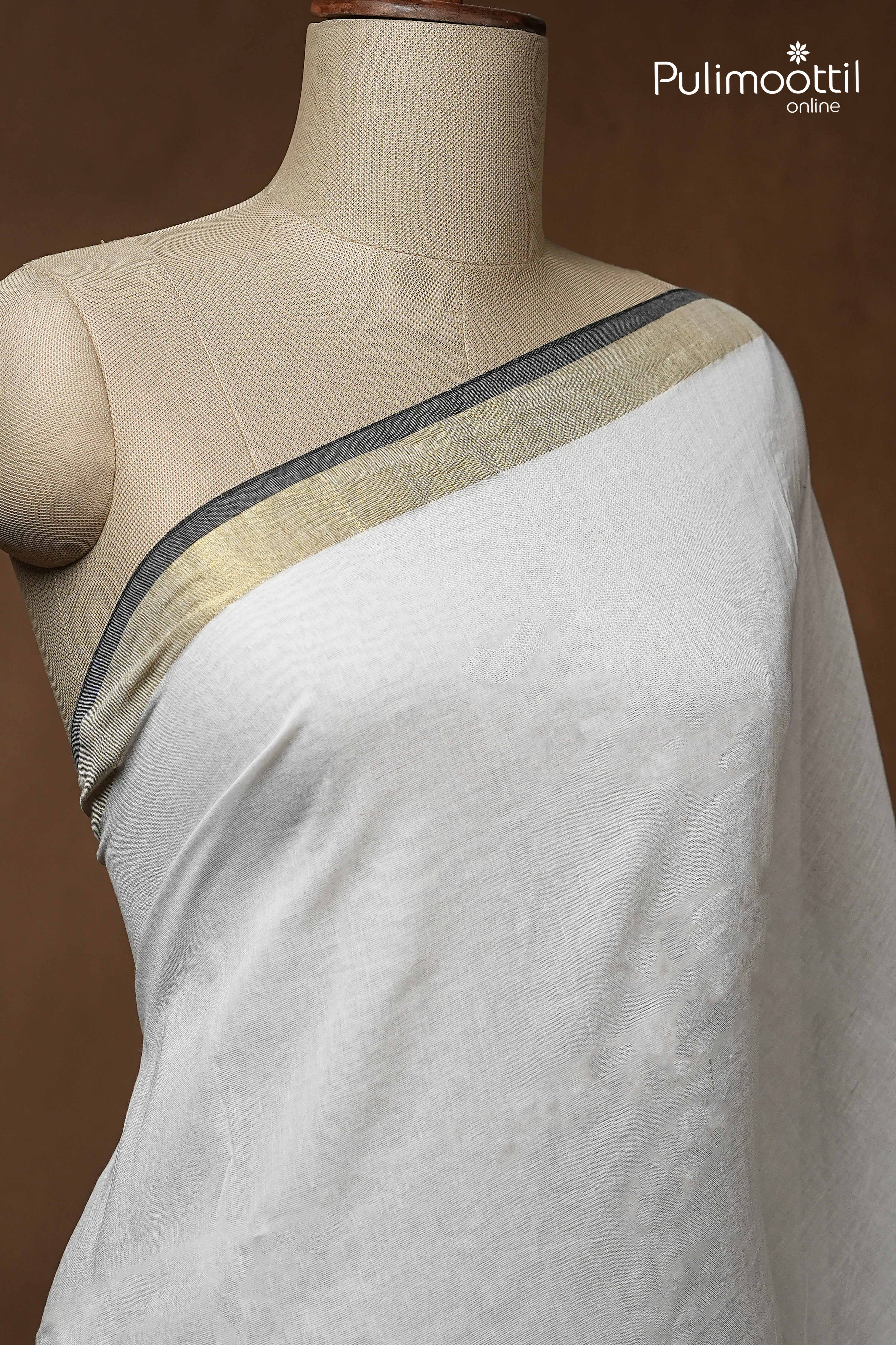 White Colour Mul Cotton Saree