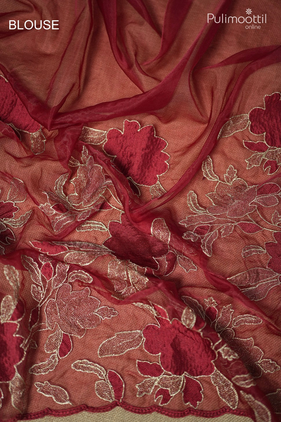 Red Colour Organza Fancy Saree