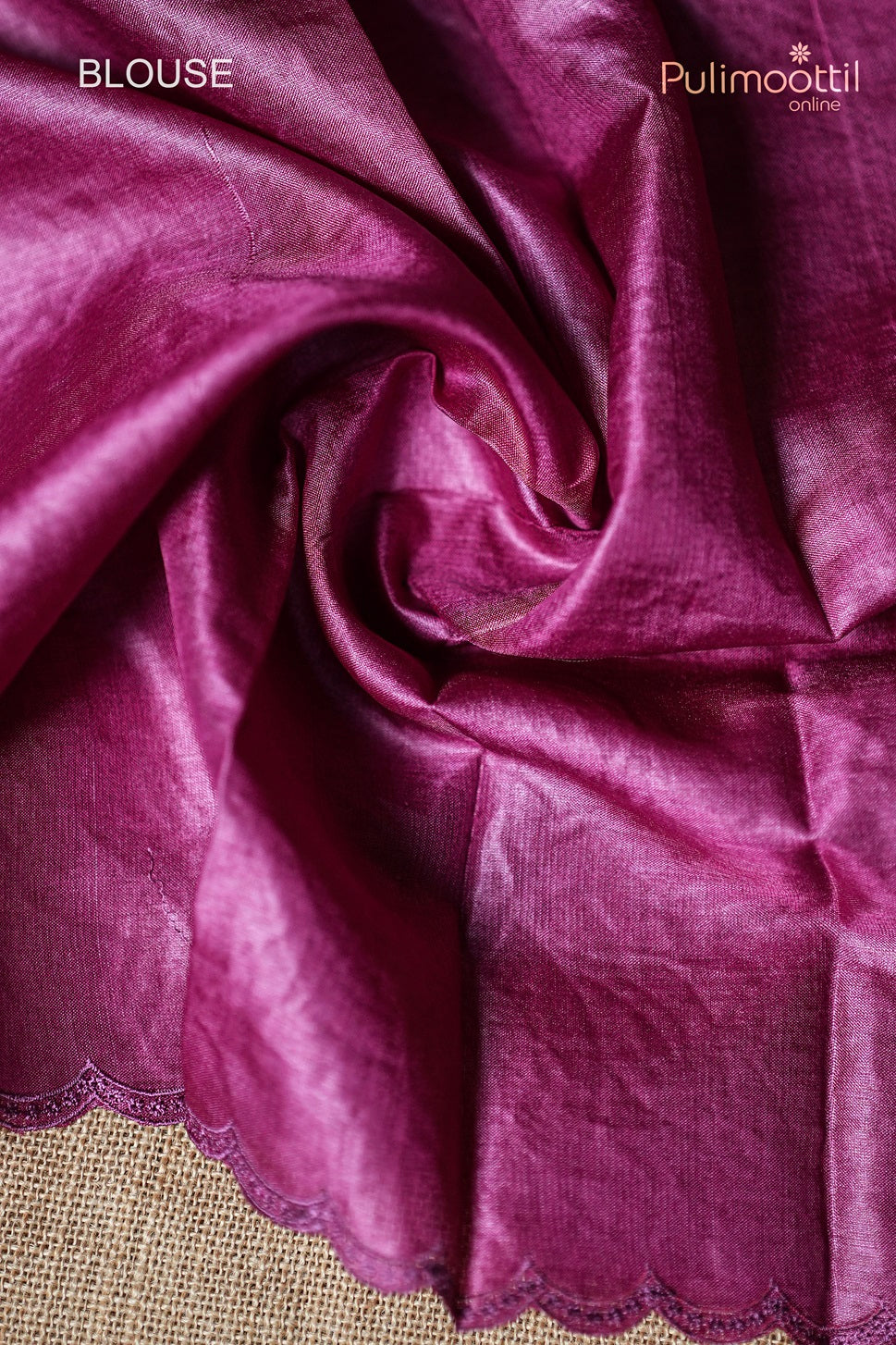 Dark Pink Colour Applique Work Organza Saree