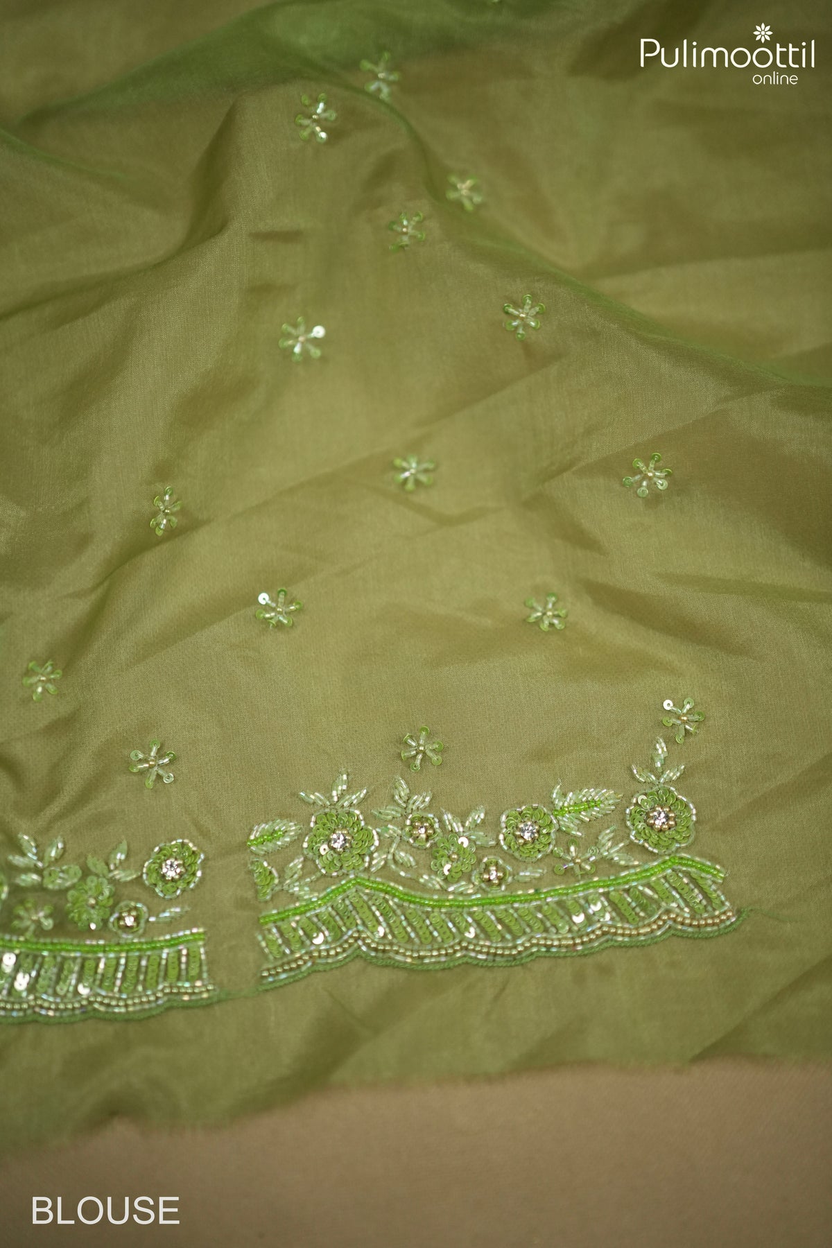 Saga Green Organza Designer Fancy Saree
