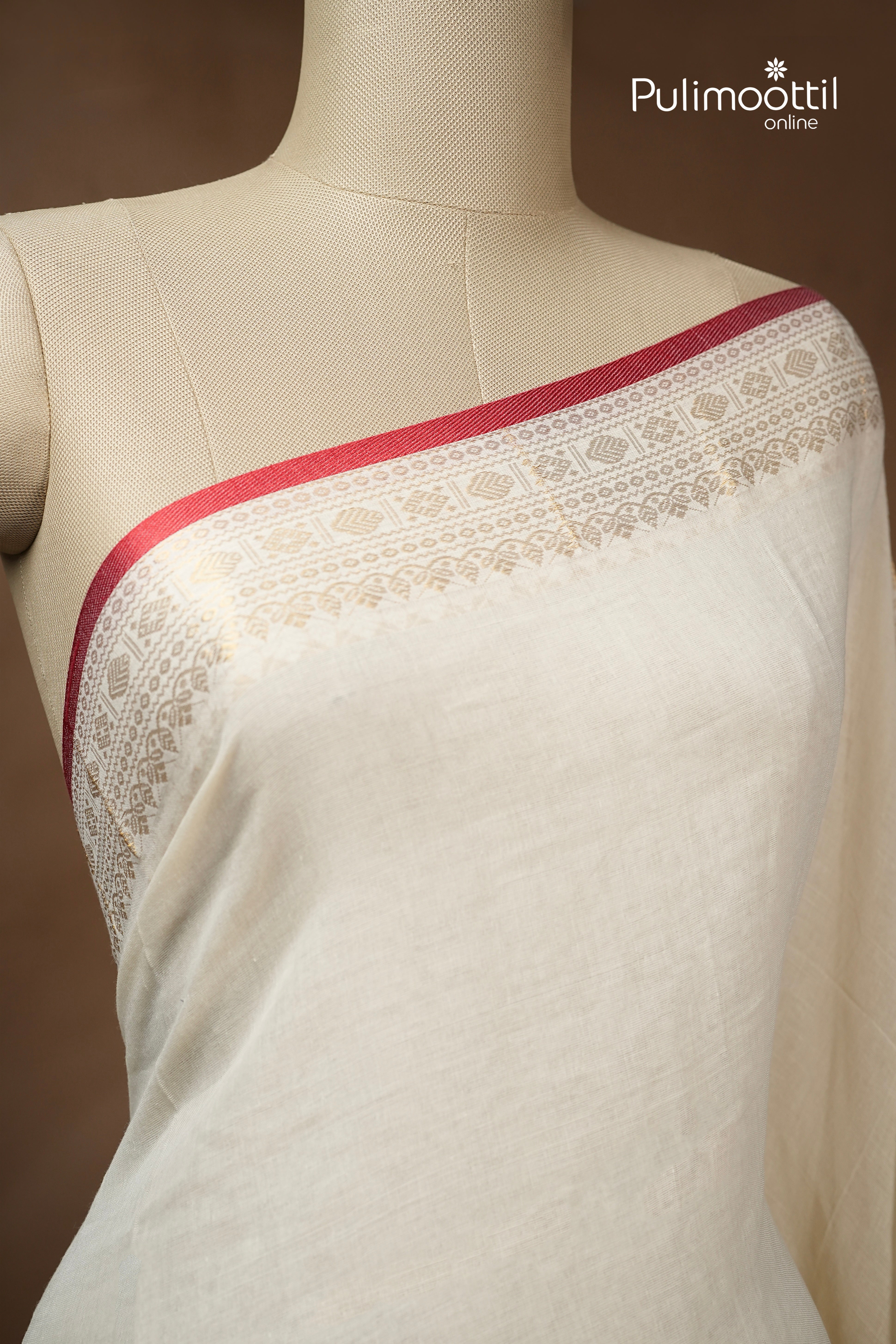 Offwhite Colour Mul Cotton Saree