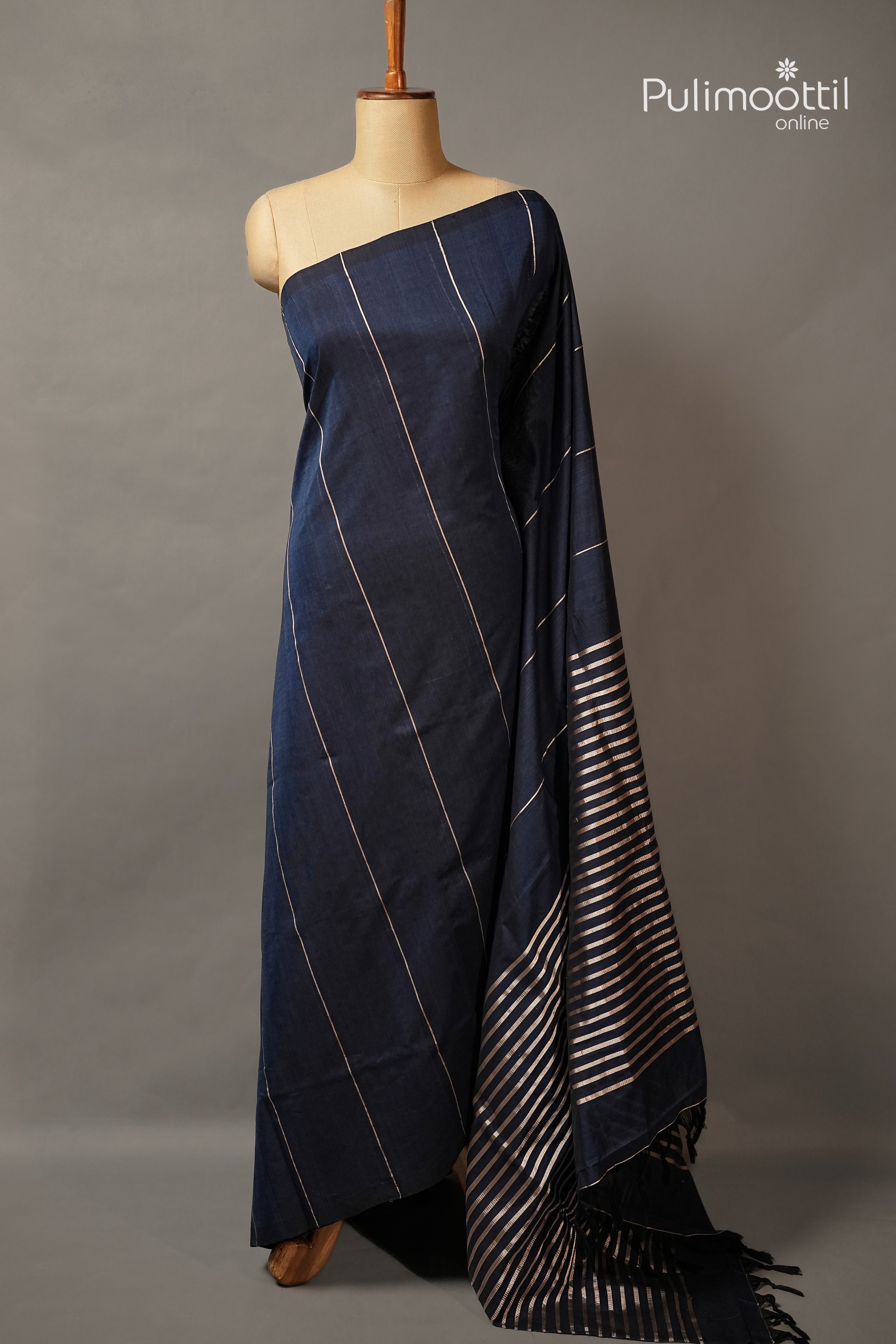 Midnight Colour Handloom Cotton Saree