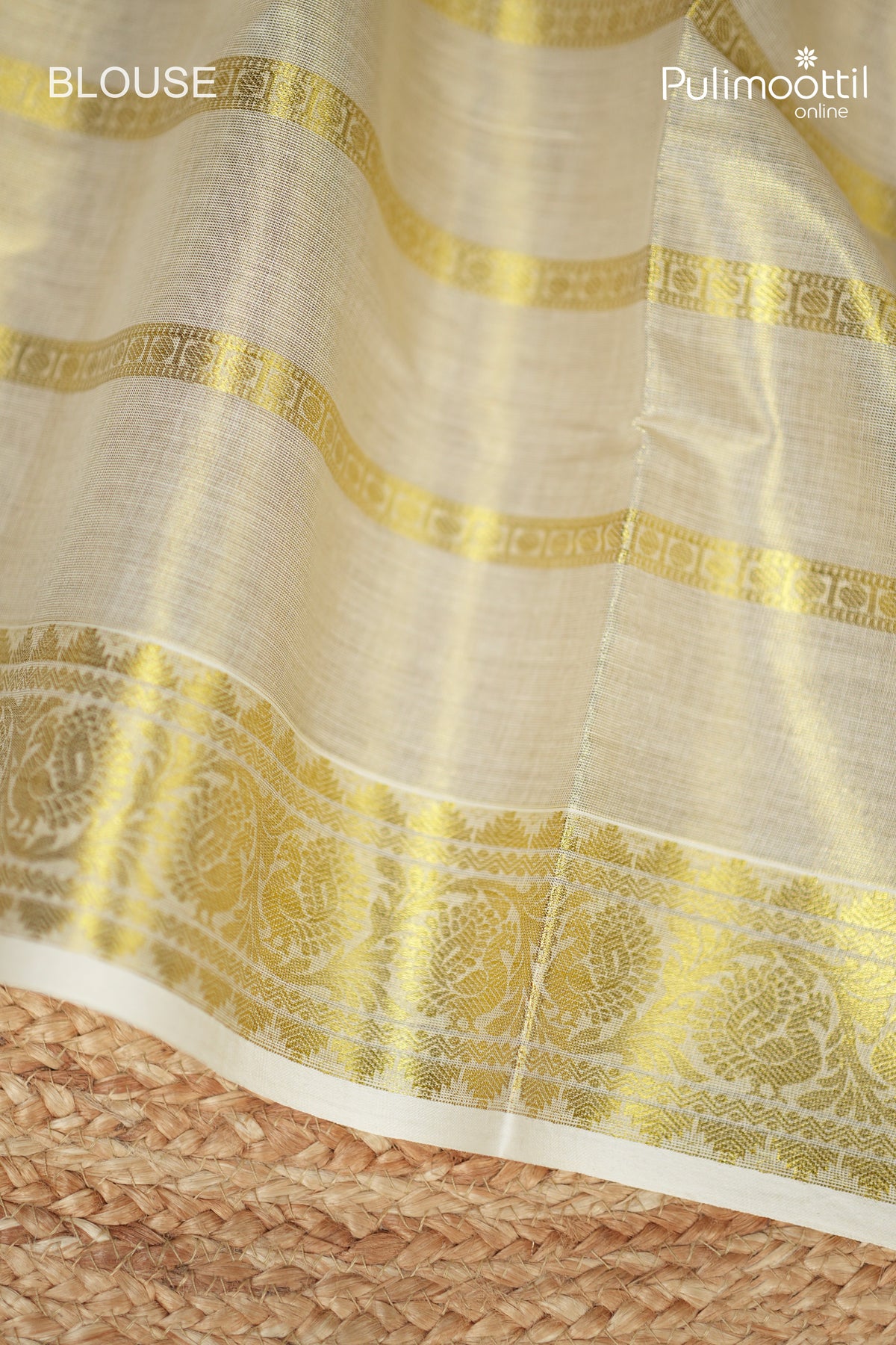 Kerala Traditional Golden Tissue Set Saree