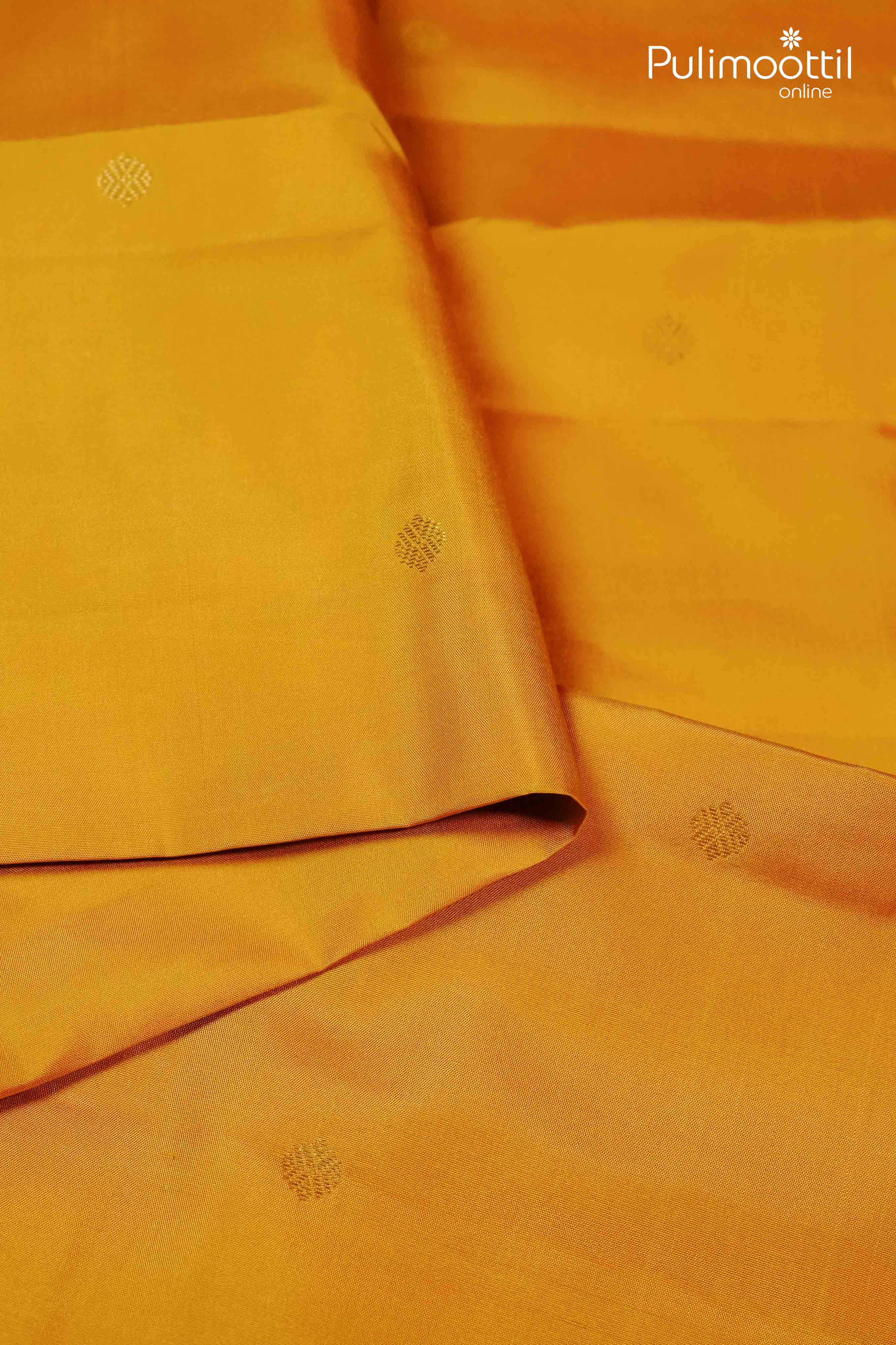 Golden Yellow Colour Pure Kanchipuram Saree.