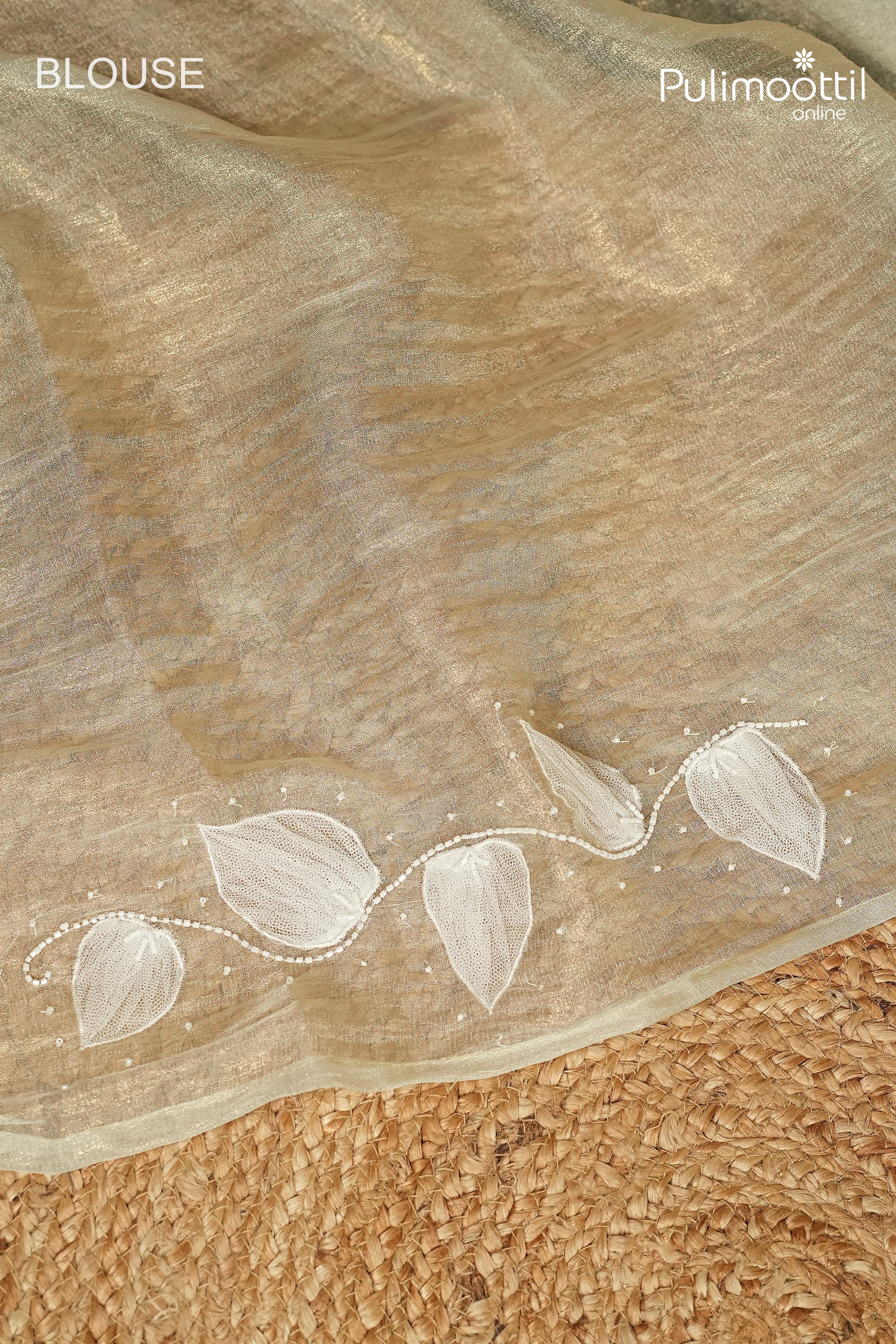 Light Sage Green Colour Shimmer Crushed Organza Fancy Saree