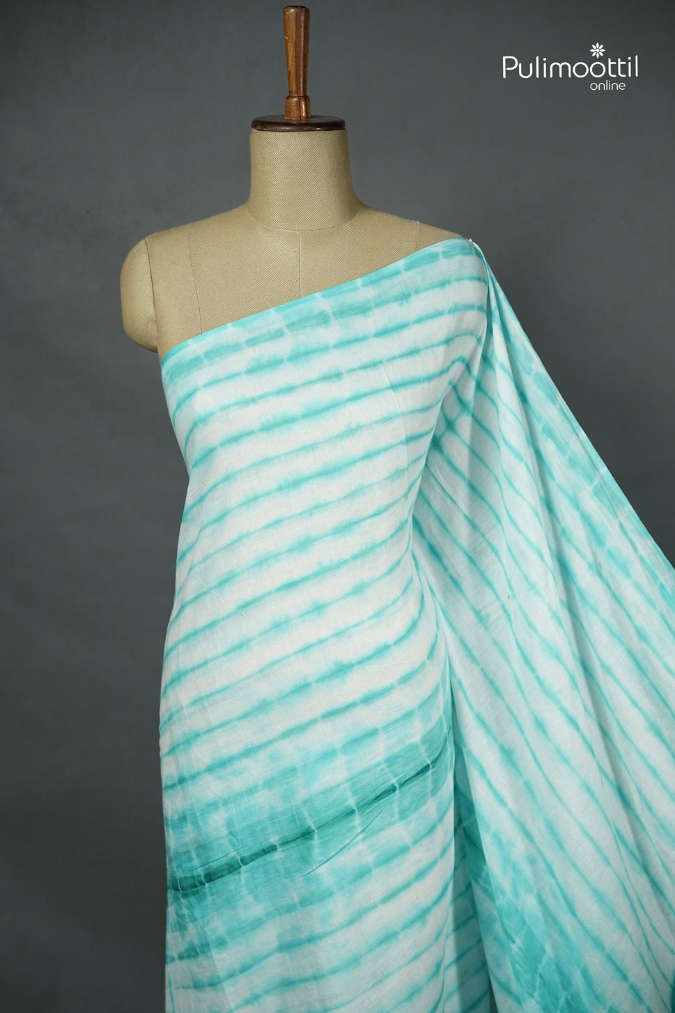 White Colour Shibori Printed Mul Cotton Saree