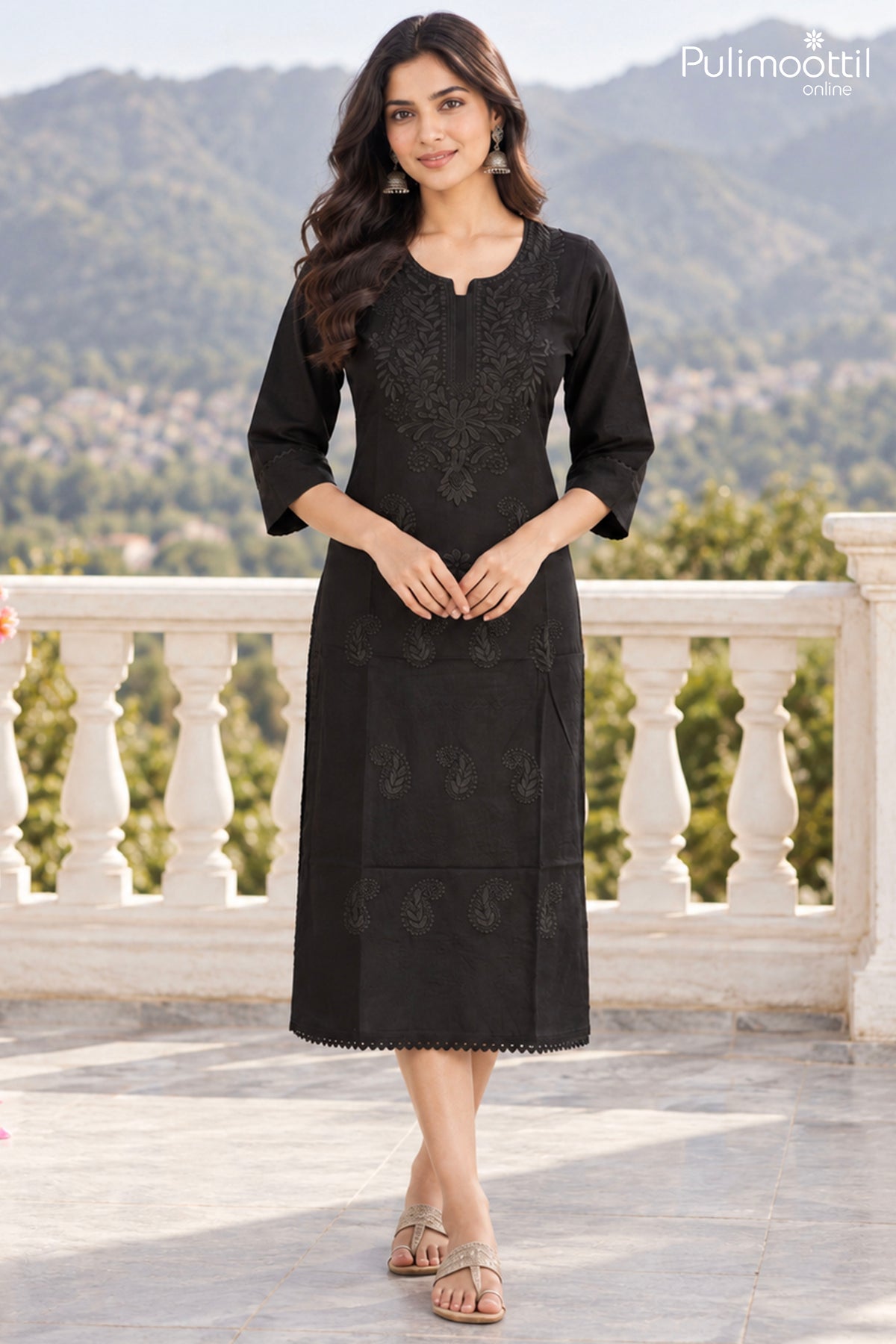 Black Slitted Top