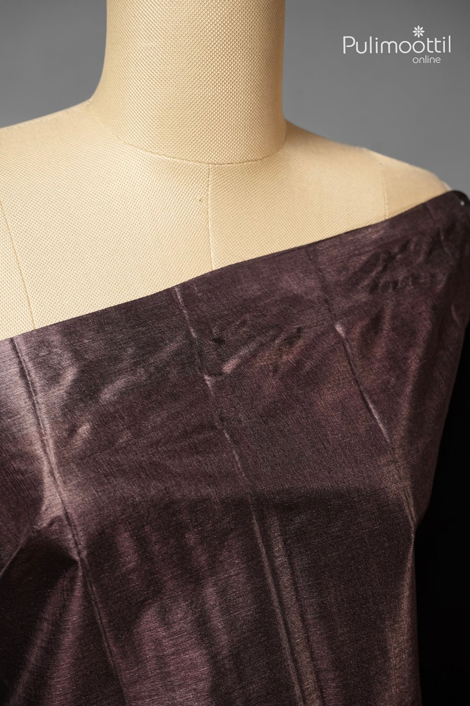 Dark Plum Colour Tassur Silk Saree