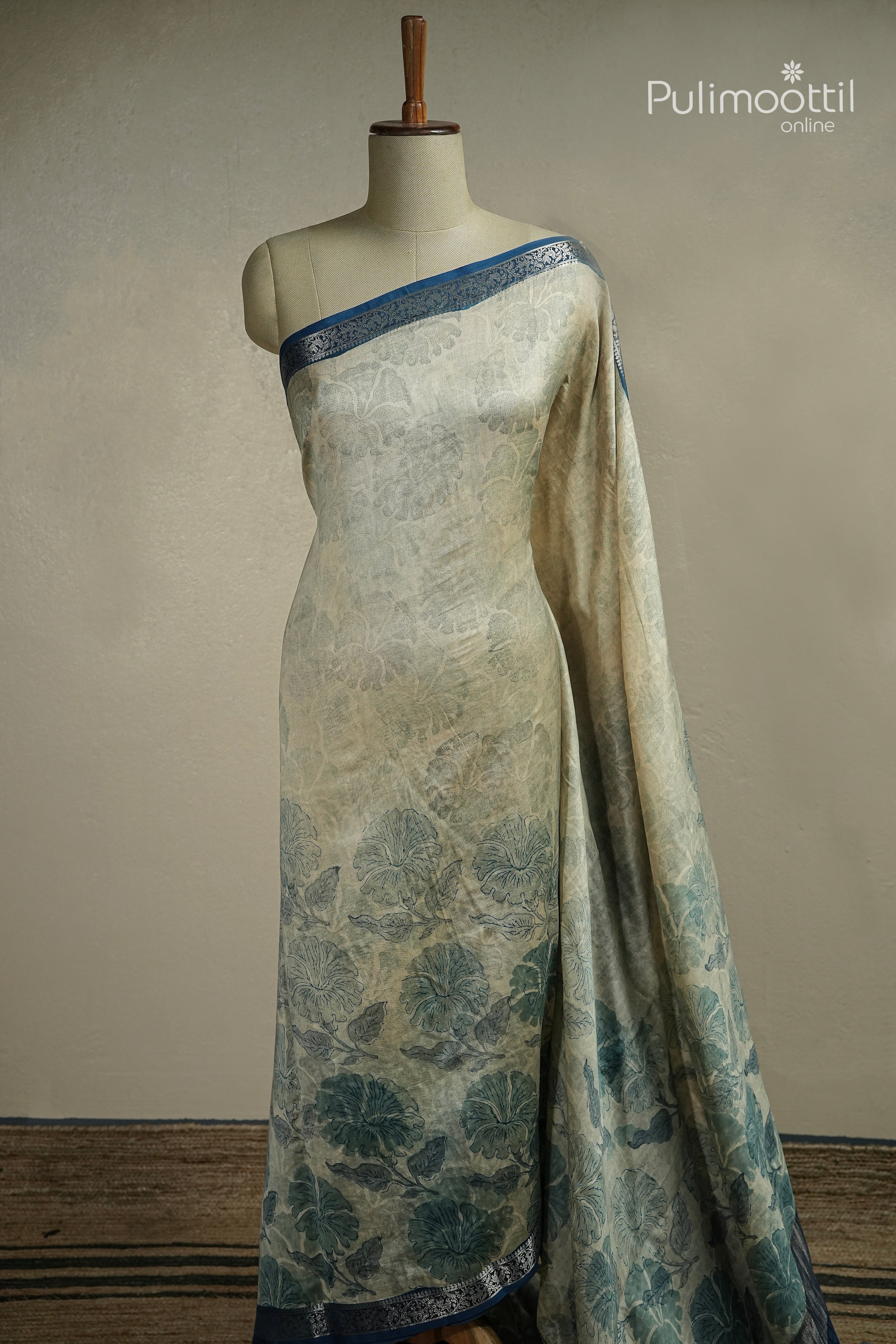 Ivory Colour Chanderi Silk Saree