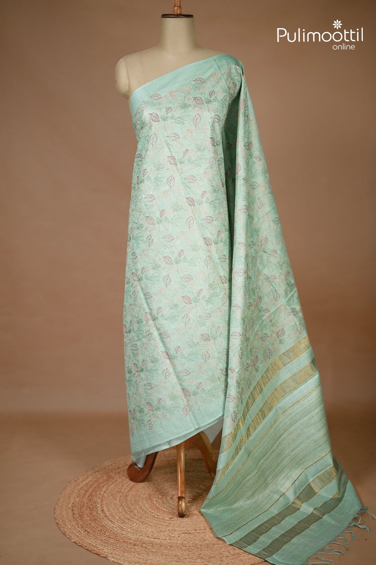 Light Blue Colour Tussar Silk Saree