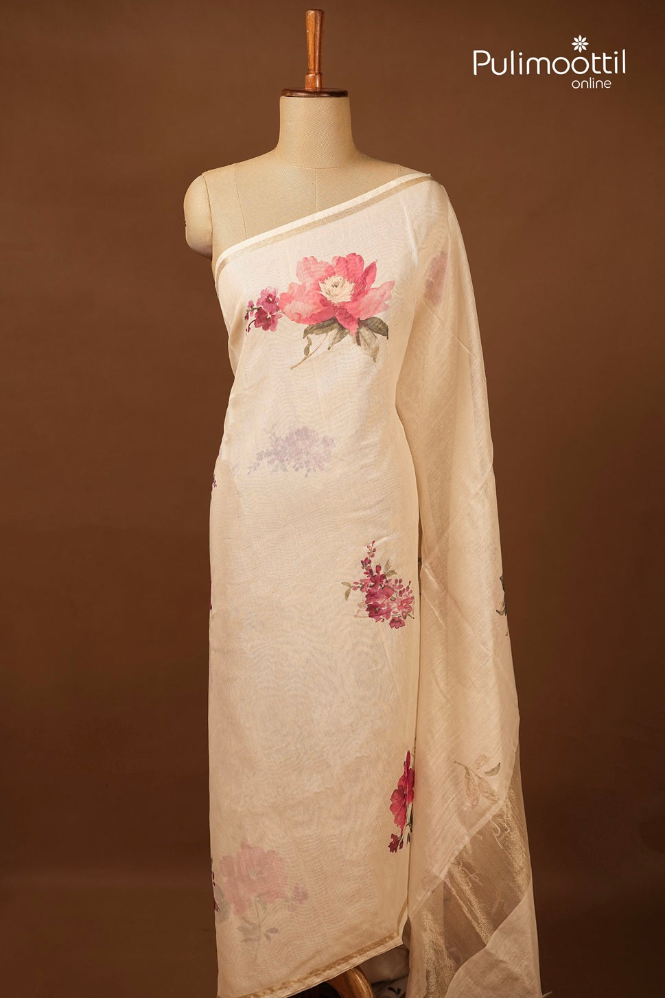 Semi Chanderi traditional Saree