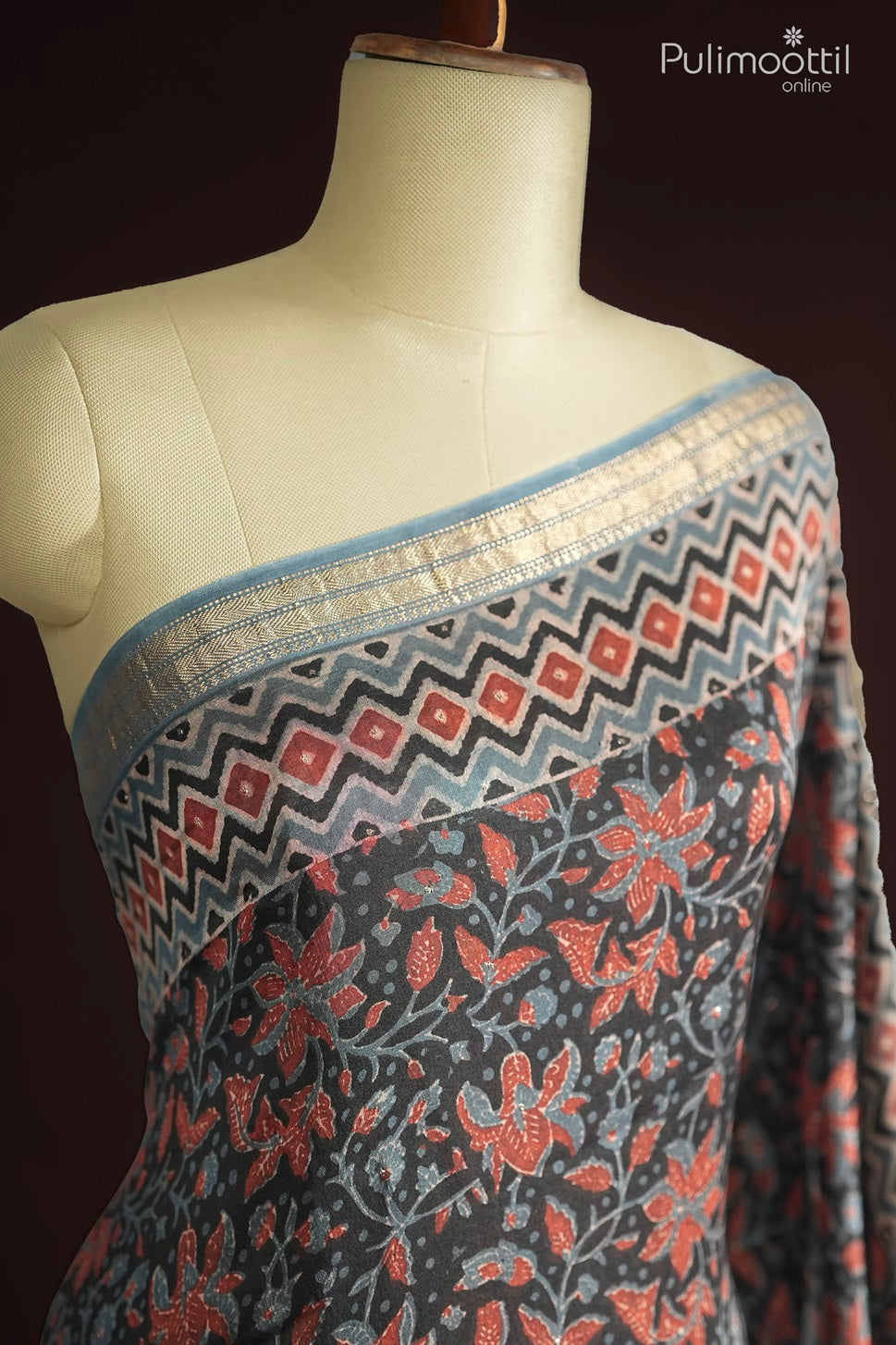 Black Colour Chanderi Silk Saree
