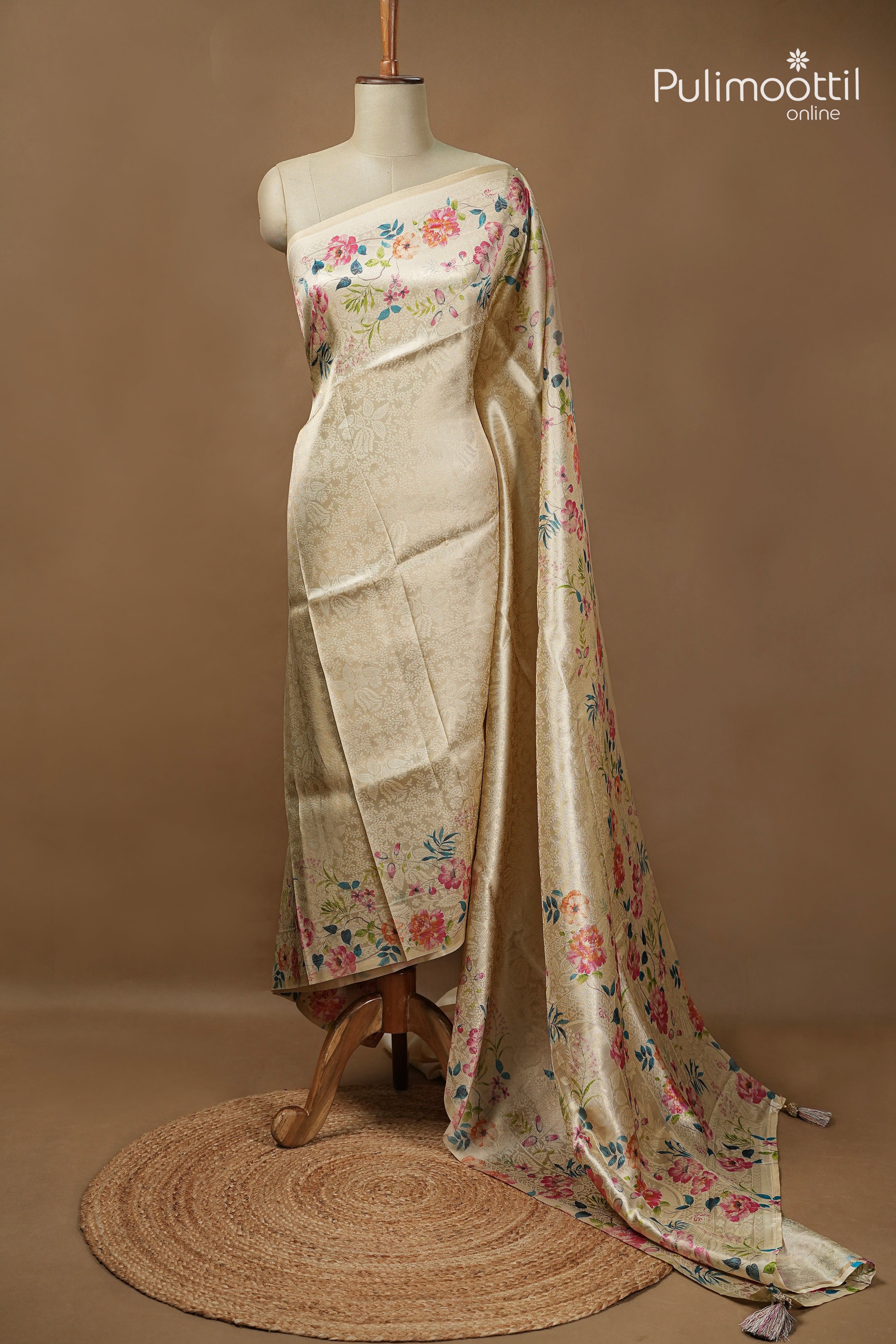 Ivory Colour Traditional Banarasi Saree