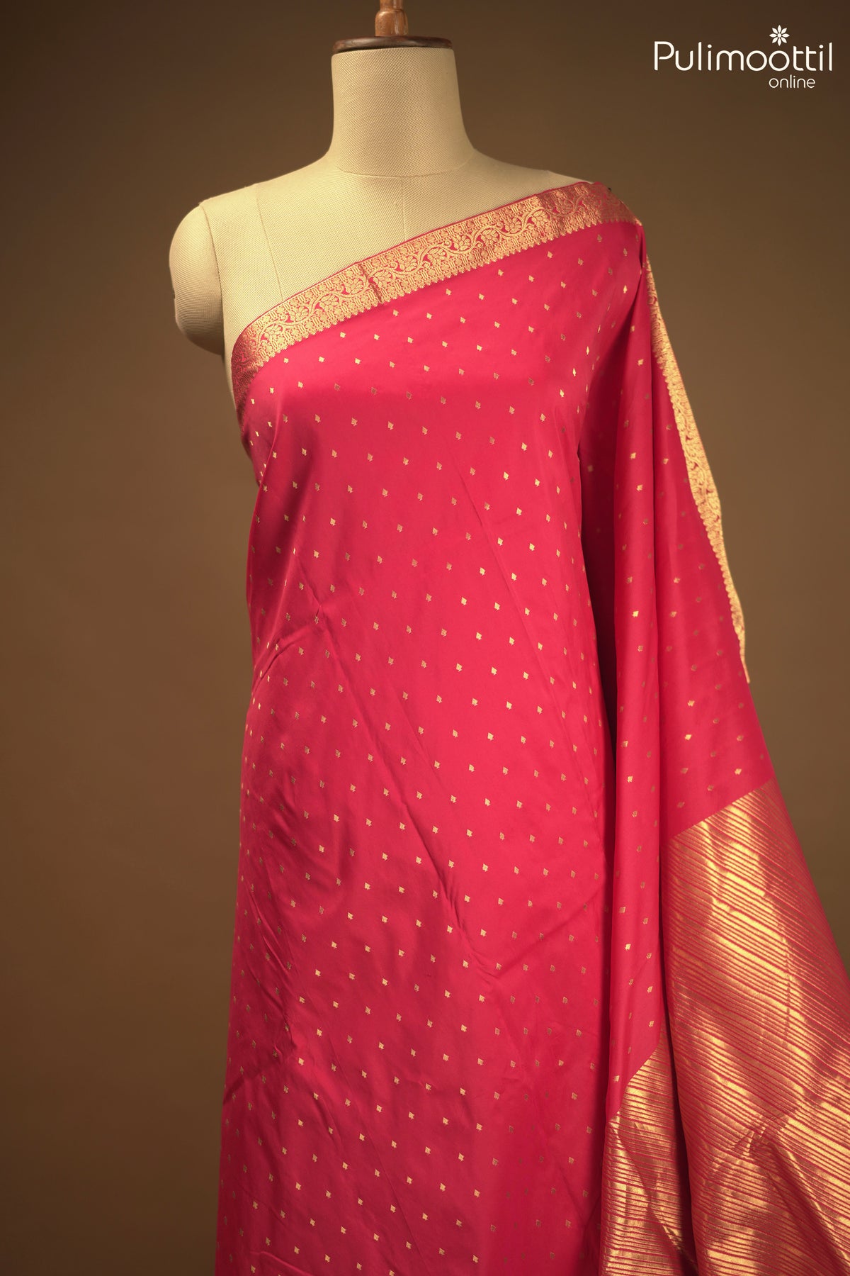 Rani Pink Colour Kanchipuram Saree.