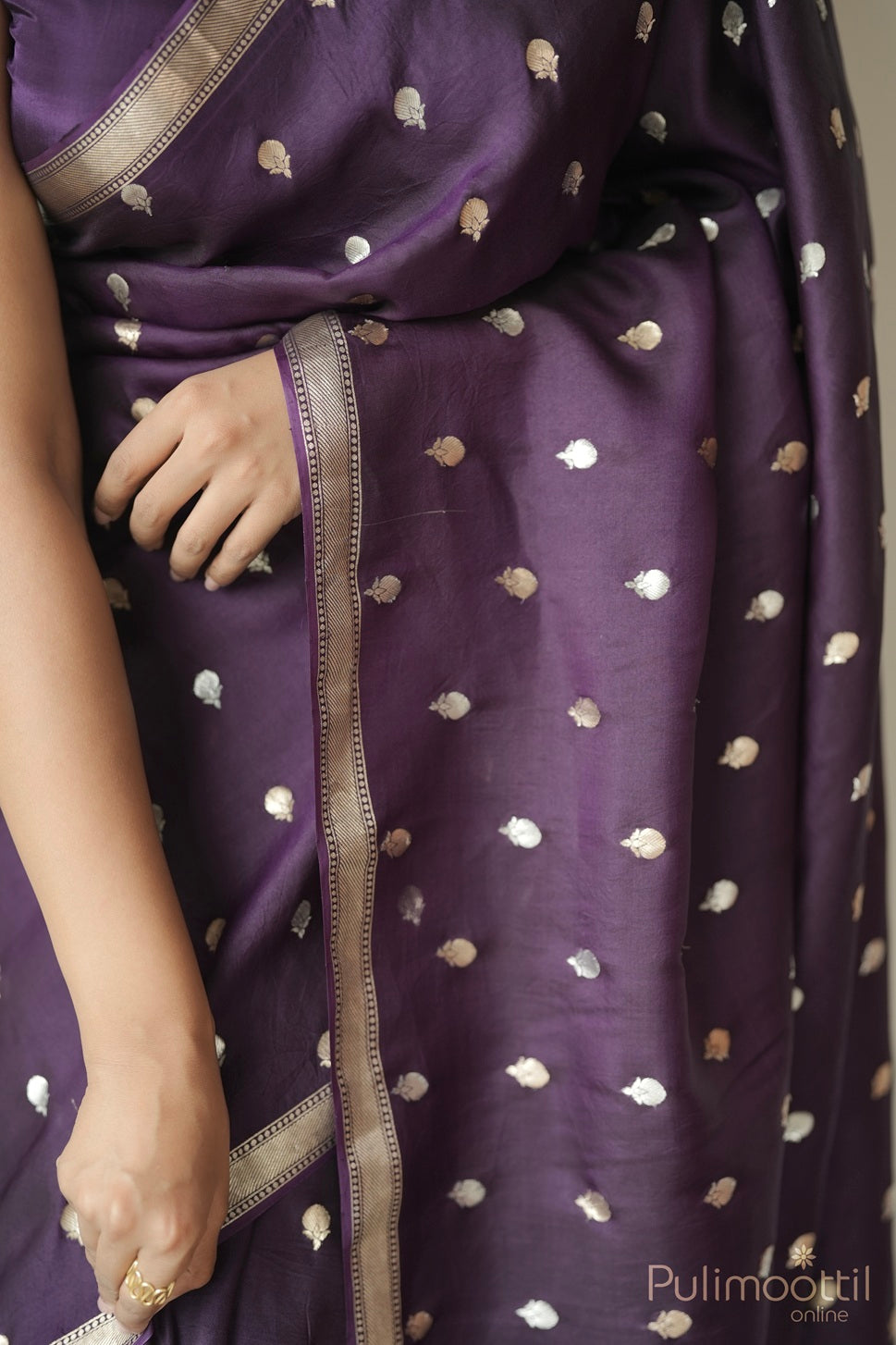 Violet Colour Mango Silk Saree.