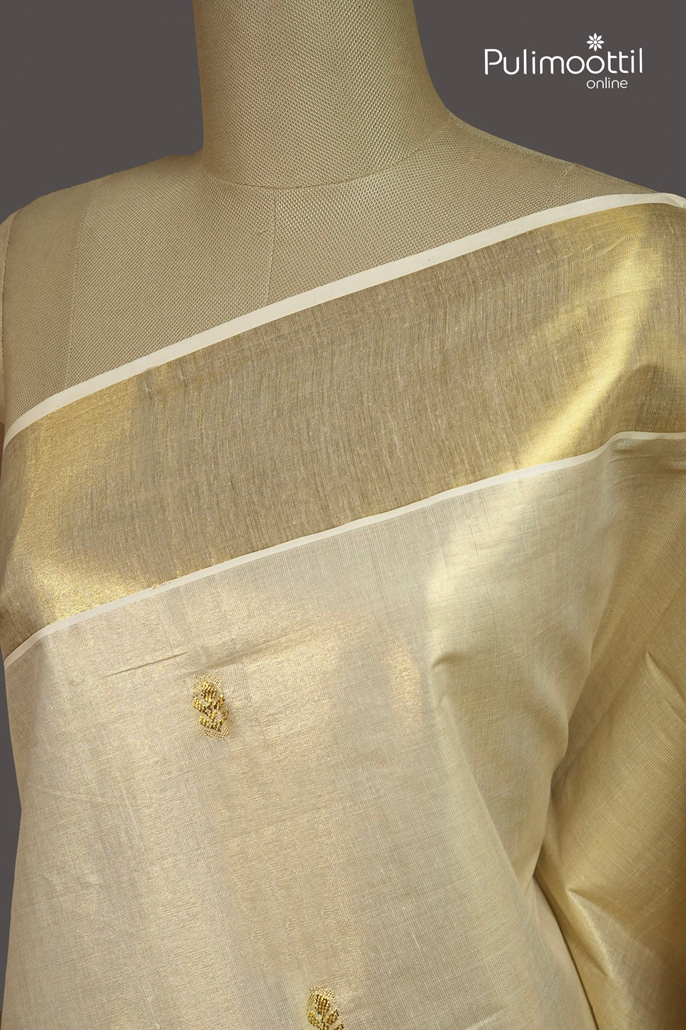 Kerala Traditional Golden Tissue Set Saree