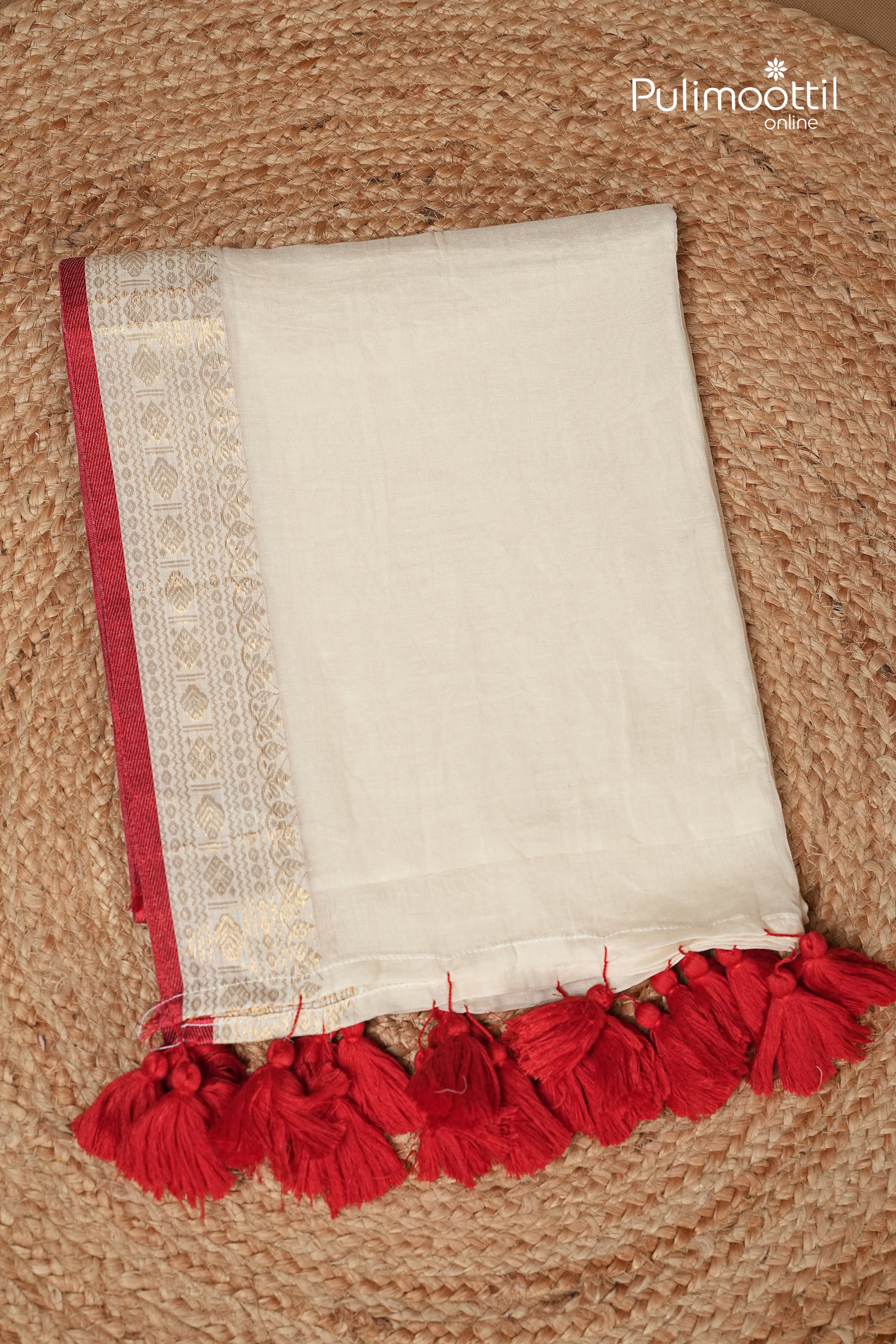 Offwhite Colour Mul Cotton Saree