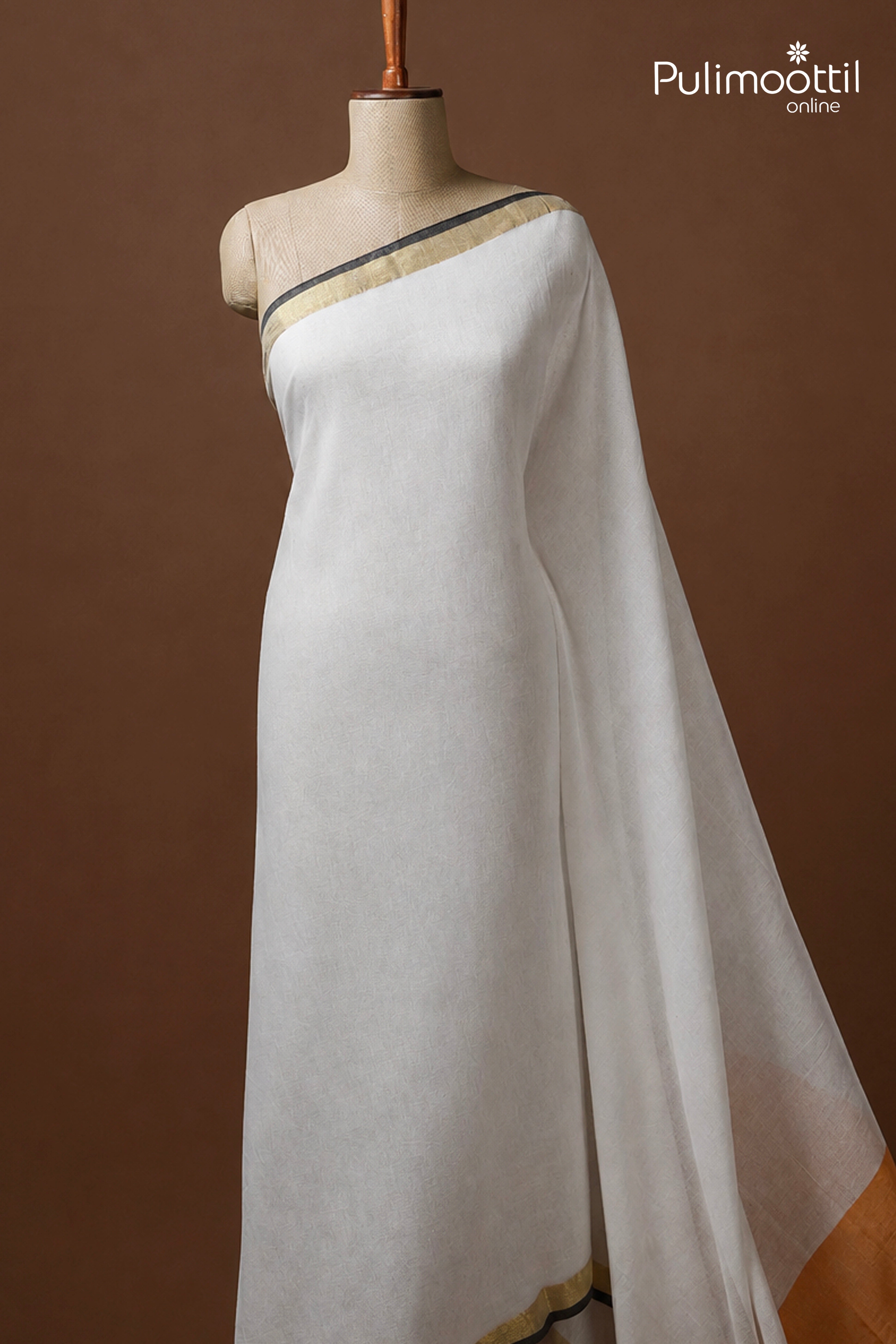 White Colour Mul Cotton Saree