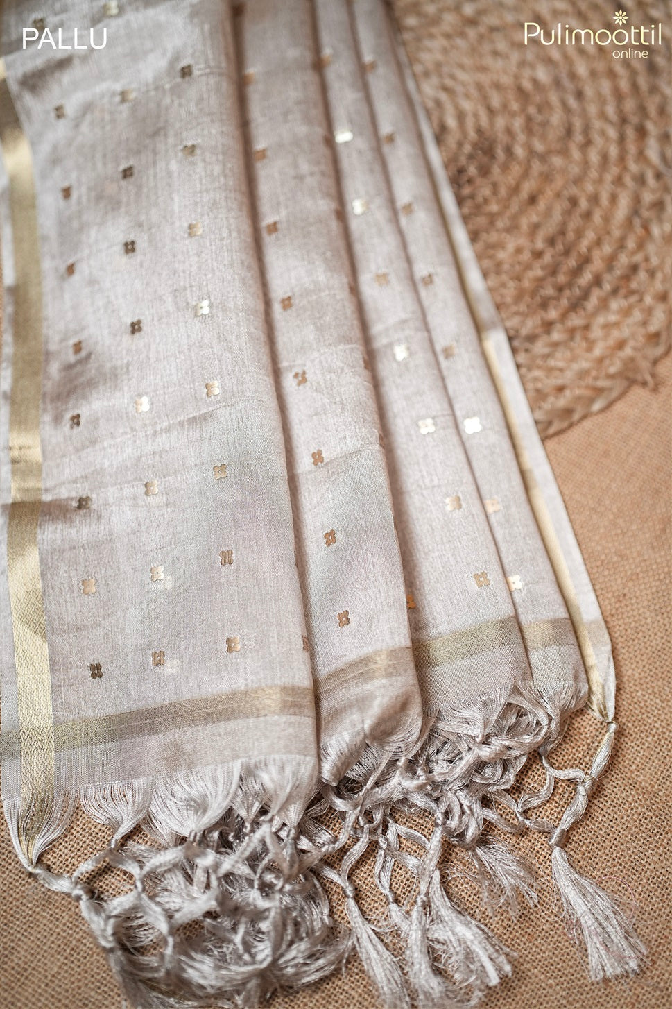 Lavender Colour Tussar Silk Saree