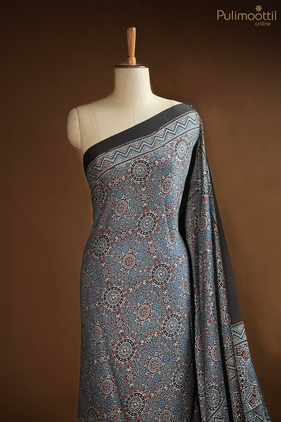 Dark Steel Blue Colour Modal Silk Saree